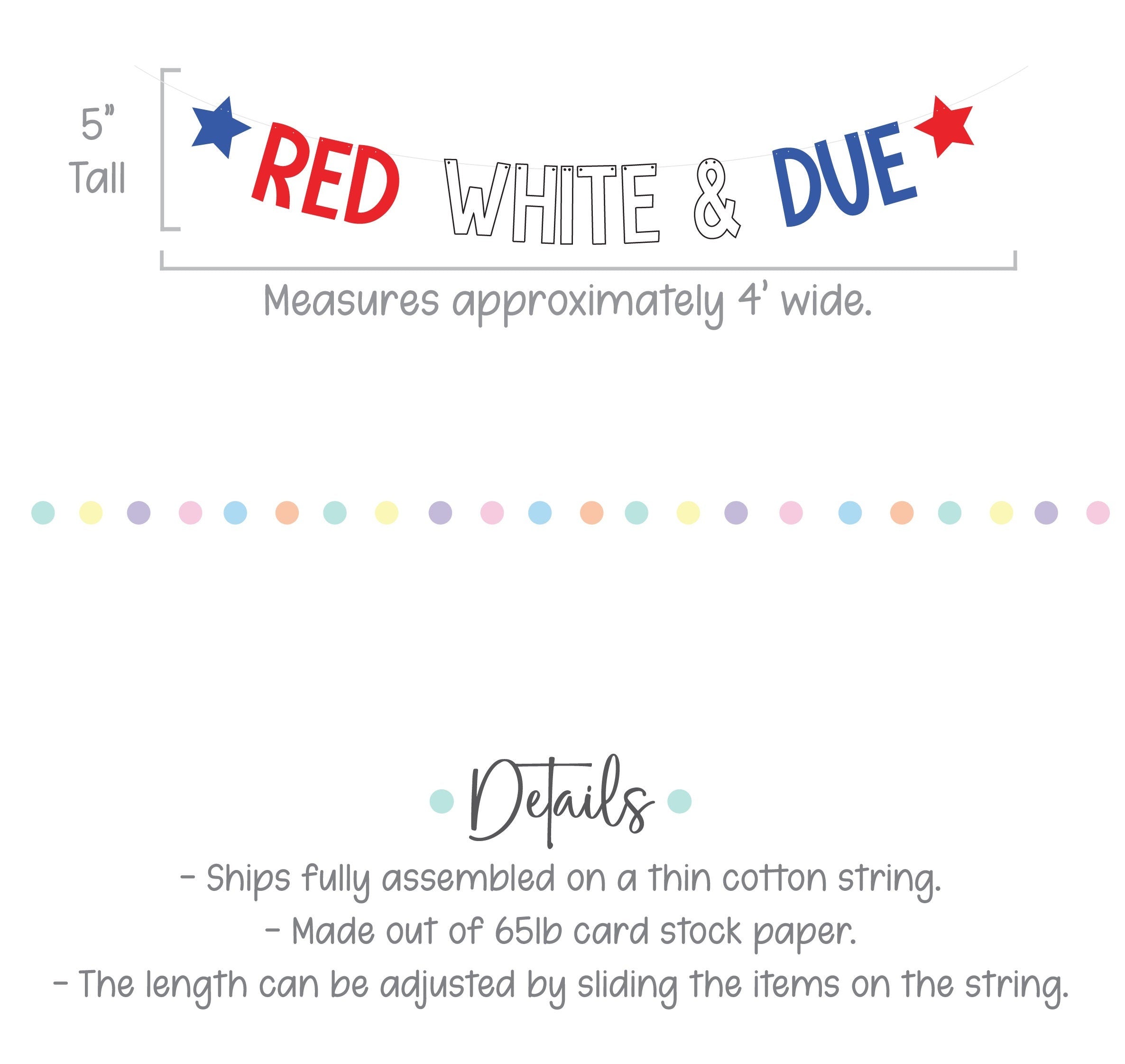 Red White & Due, Red White and Due Banner, Pregnancy Announcement, 4th of July Baby Shower, Red White and Blue Baby Shower, Summertime Baby