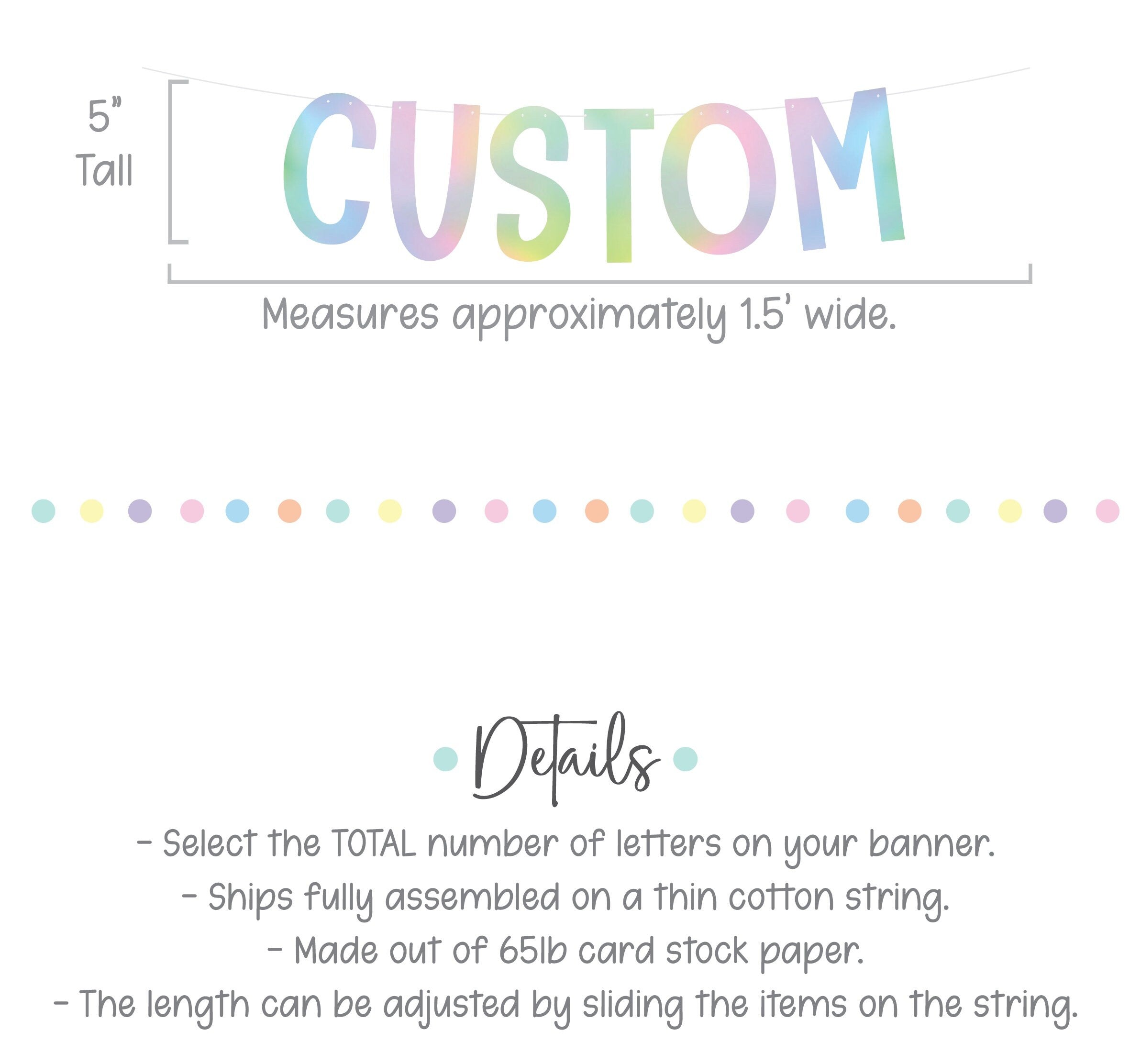 Custom Banner, Custom Holographic Banner, Customizable Banner, Custom Fun Font Banner, Custom Sign, Holographic Decorations
