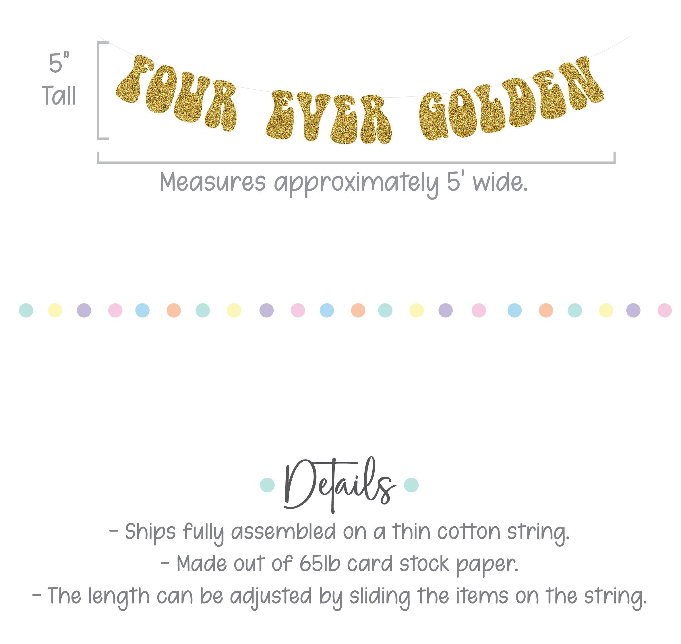 Four Ever Golden, Four Ever Golden, 4th Birthday, Fourth Birthday Decorations, Golden Birthday Party, Gold Decorations