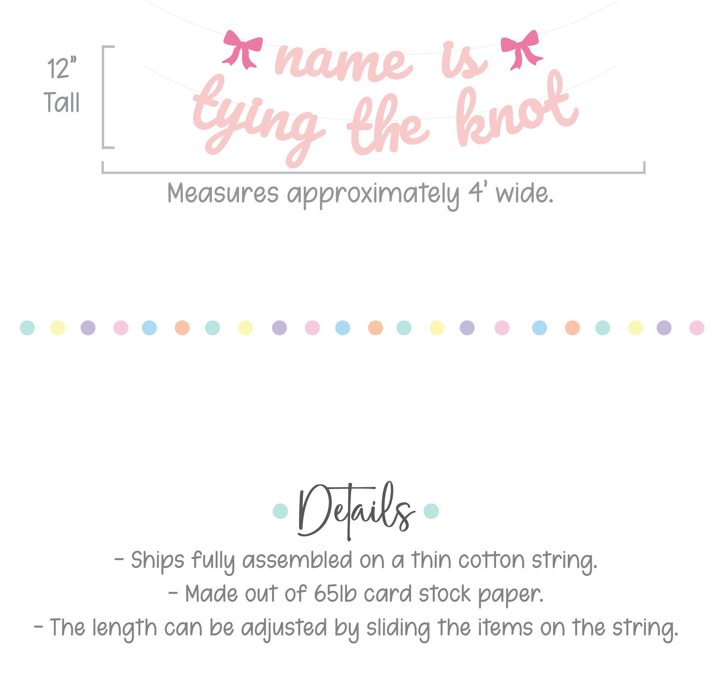 Name Is Tying The Knot Banner, Coquette Bachelorette, Coquette Bridal Shower, Bachelorette Ideas, Tying The Knot