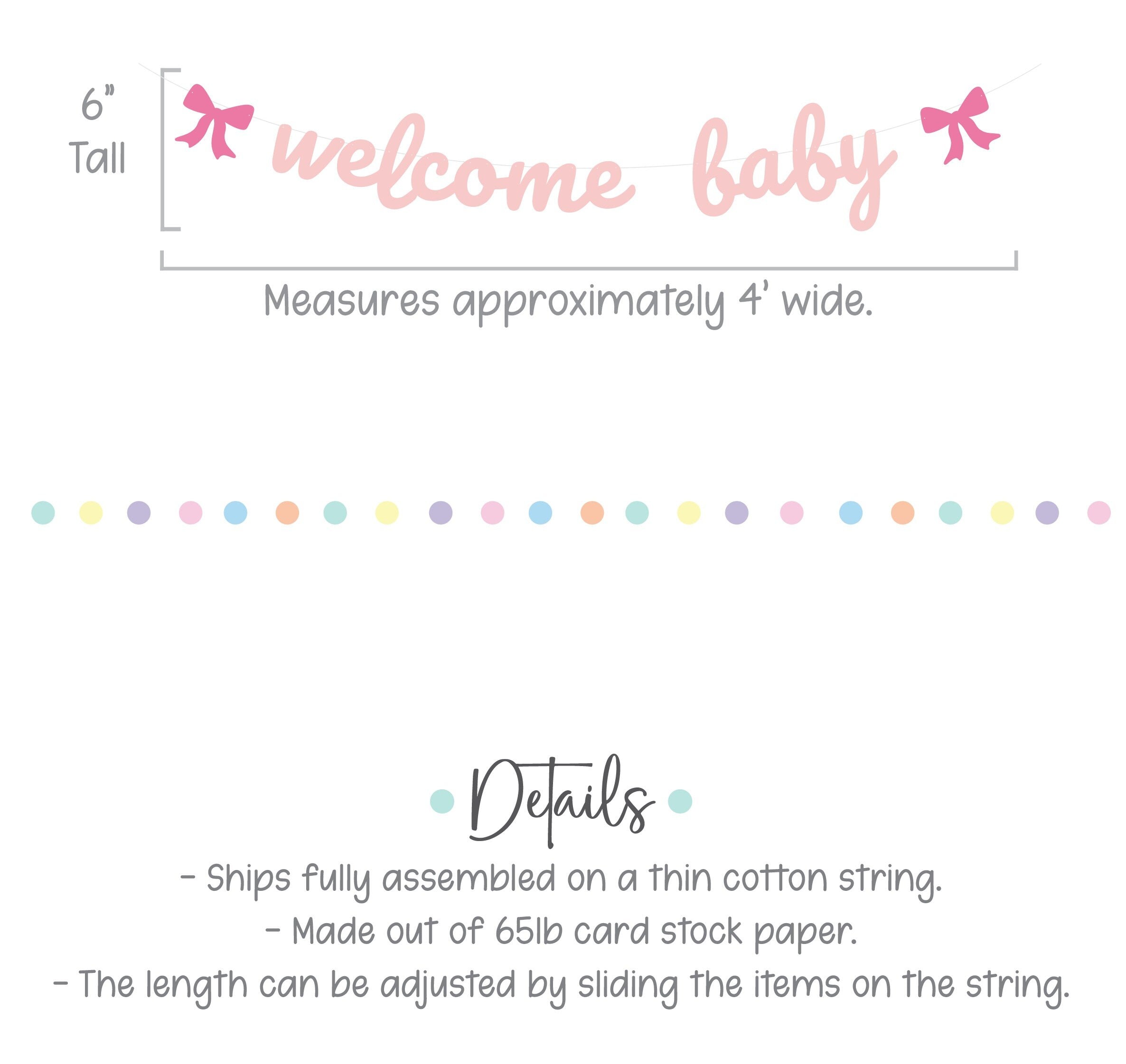 Welcome Baby, Welcome Baby Banner, Coquette Baby Shower Decorations, Coquette Theme, Custom Coquette Banner, Baby Shower Banner