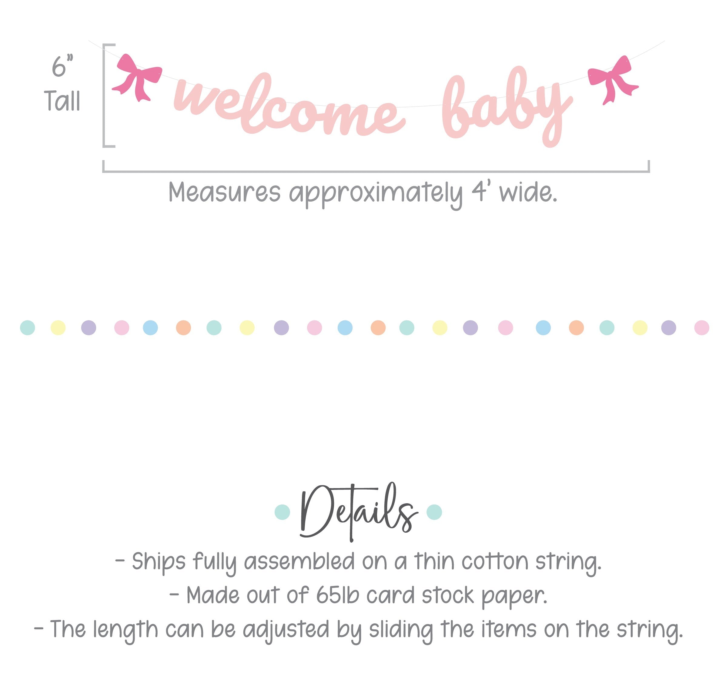 Welcome Baby, Welcome Baby Banner, Coquette Baby Shower Decorations, Coquette Theme, Custom Coquette Banner, Baby Shower Banner