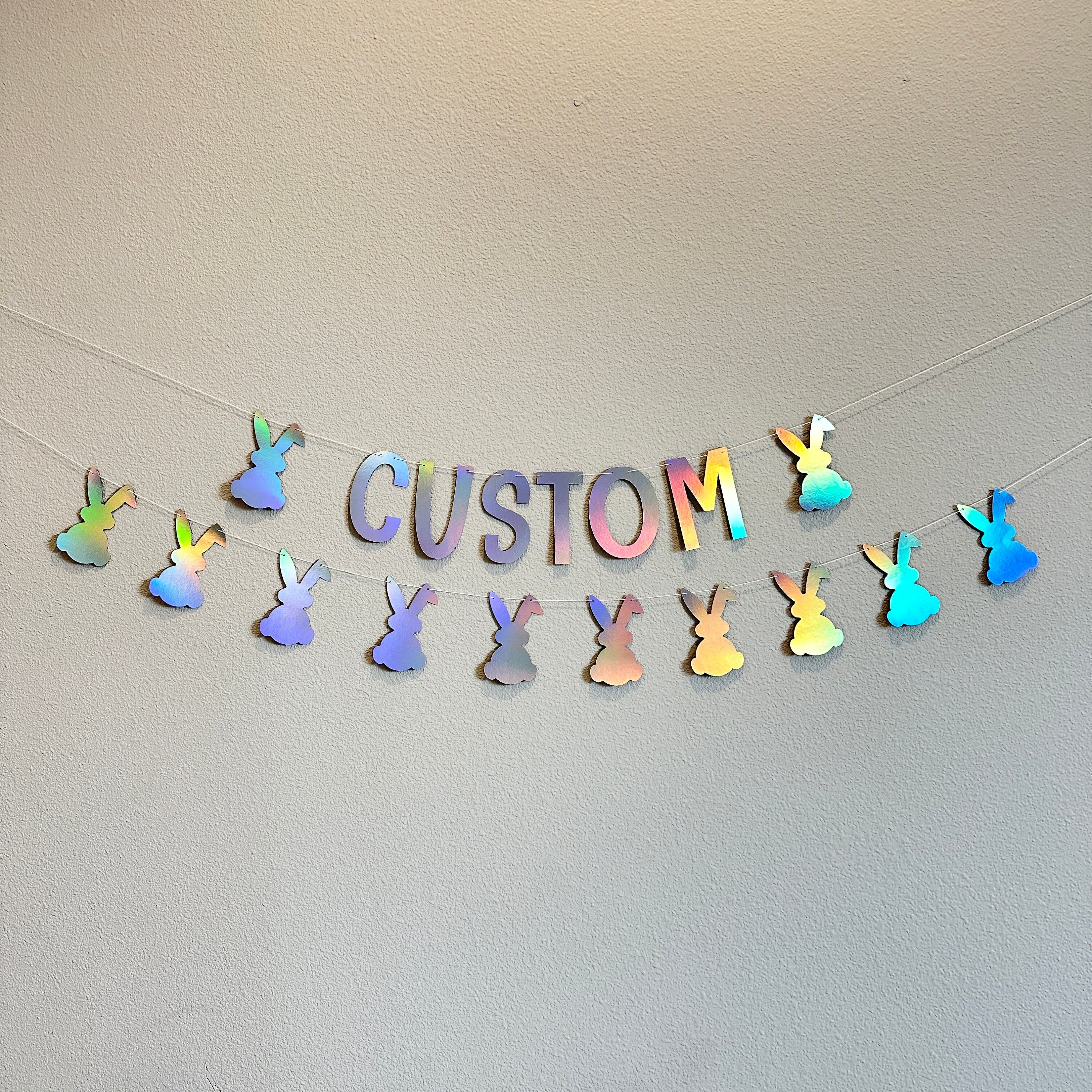 Custom Easter Banner, Easter Decorations, Easter Banner, Holographic Easter Decorations