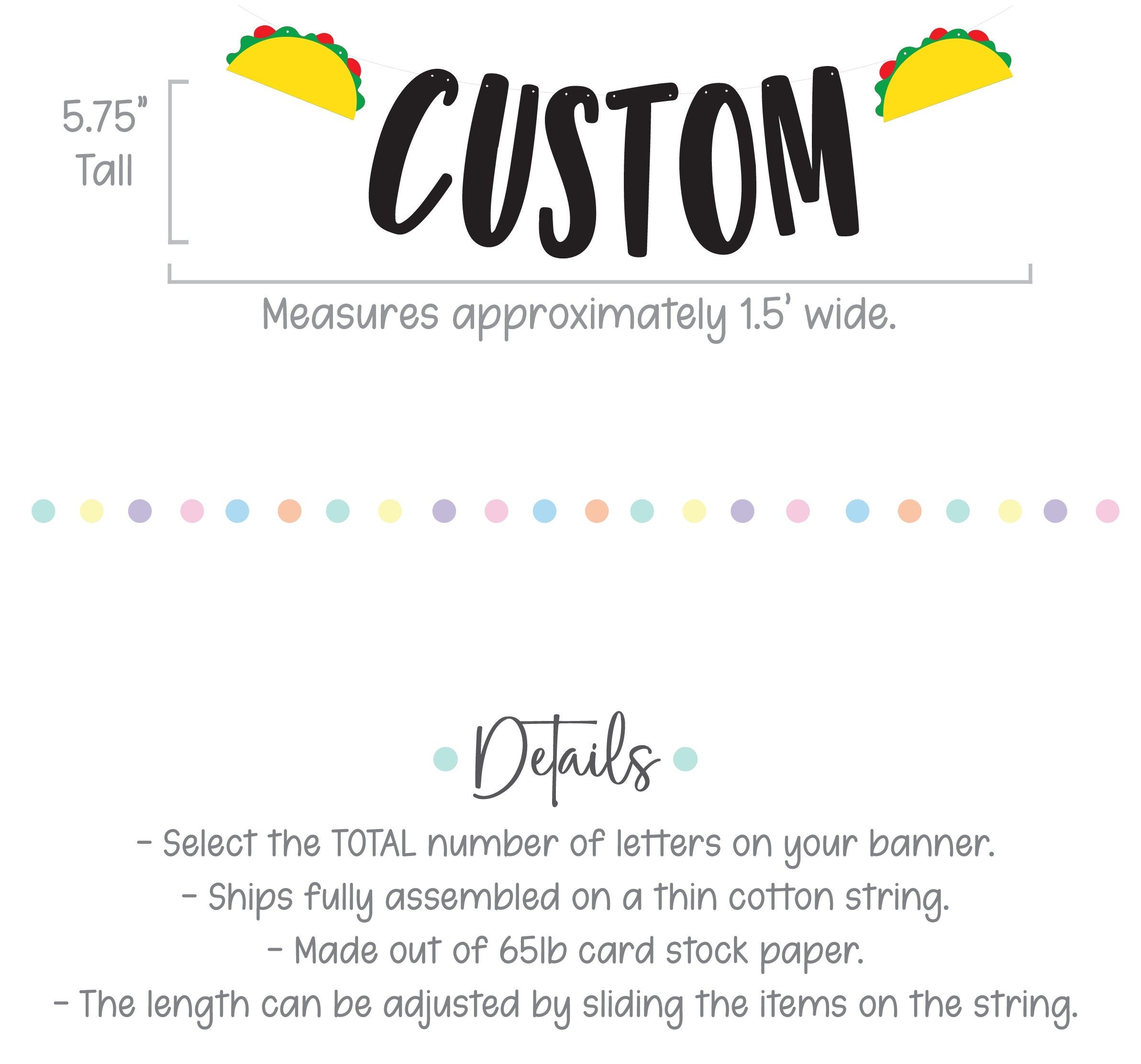 Custom Taco Banner, Taco Birthday, Taco Bouta Party, Taco Bout, Taco Banner, Taco Decorations, Tacos, Taco Tuesday, Fiesta Decorations