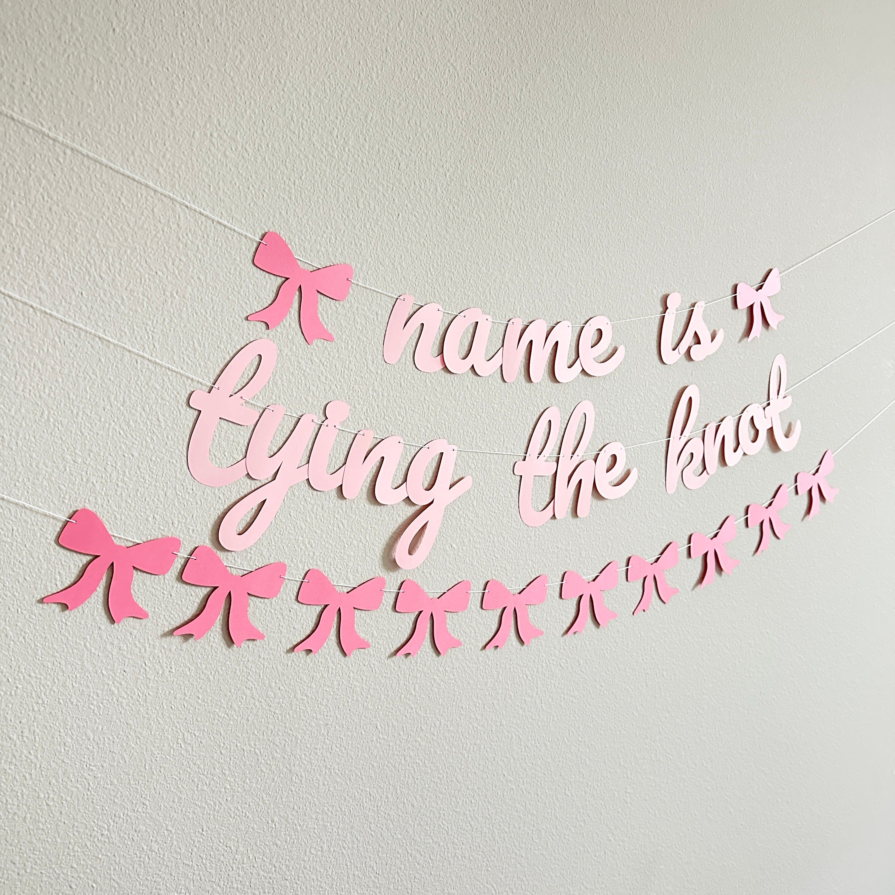 Name Is Tying The Knot Banner, Coquette Bachelorette, Coquette Bridal Shower, Bachelorette Ideas, Tying The Knot