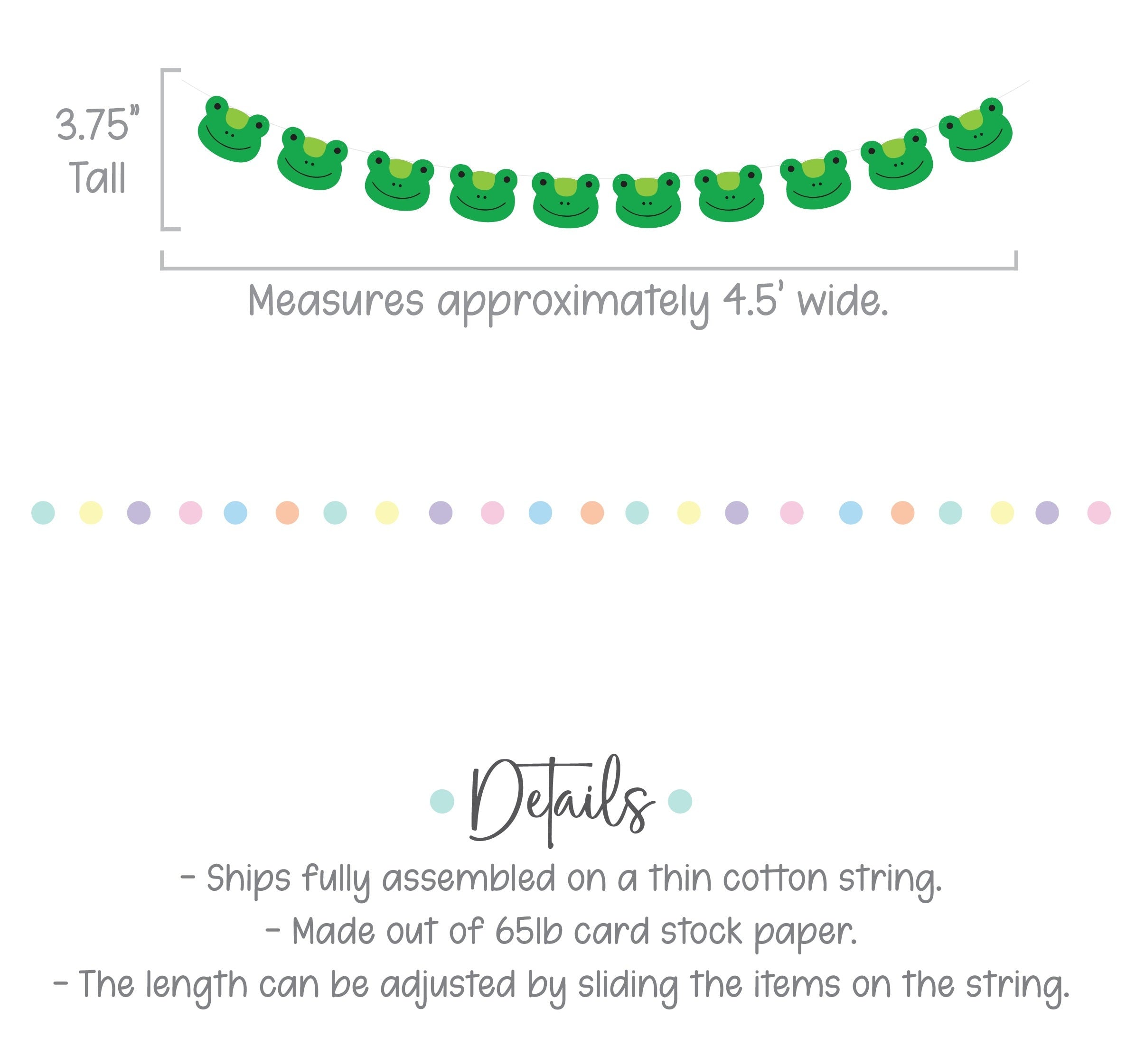 Frog Garland, Frog Banner, Frog Decor, Cute Frog Decorations, Babies Room Frogs, Frog Birthday Party Decorations, Frog Baby Room Decorations