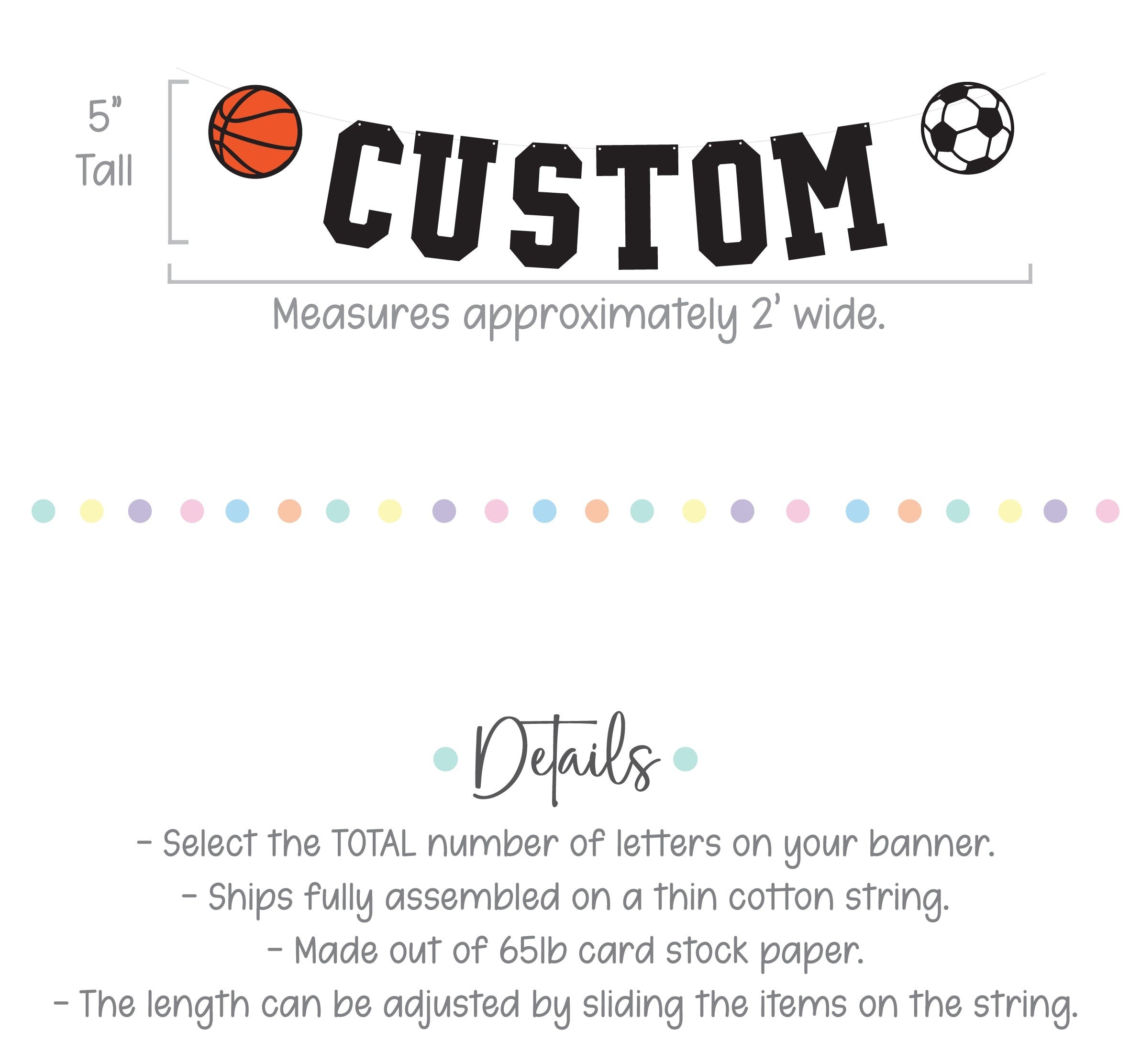 Custom Sports Banner, Custom Sports Themed Banner, Sports Decorations, Football Basketball Baseball Soccer, Sports Birthday Party