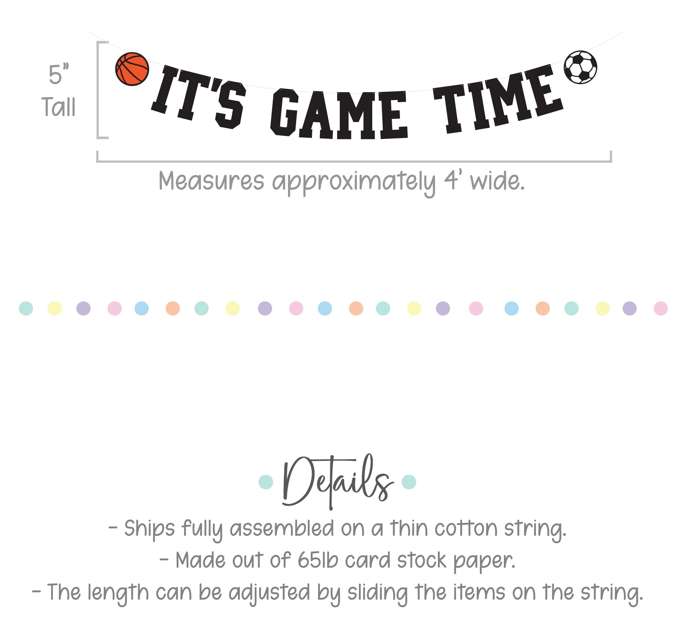 It&#39;s Game Time, It&#39;s Game Time Decorations, Game Time Banner, Sports Themed Party, Sports Party, Sports Decorations