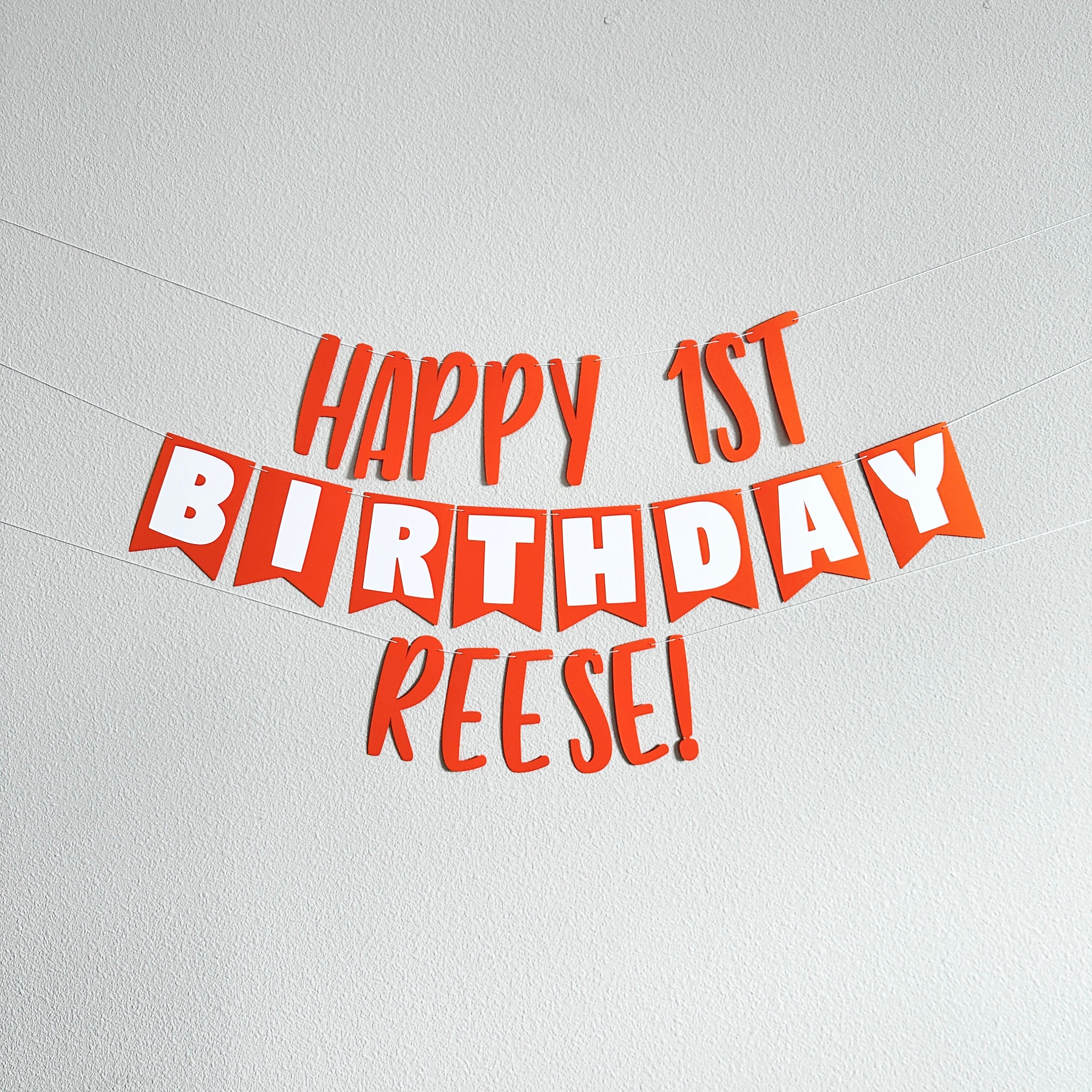 Custom Birthday Banner, Orange Birthday Banner, Orange and White Birthday Banner, Orange and White, 40th Birthday Banner