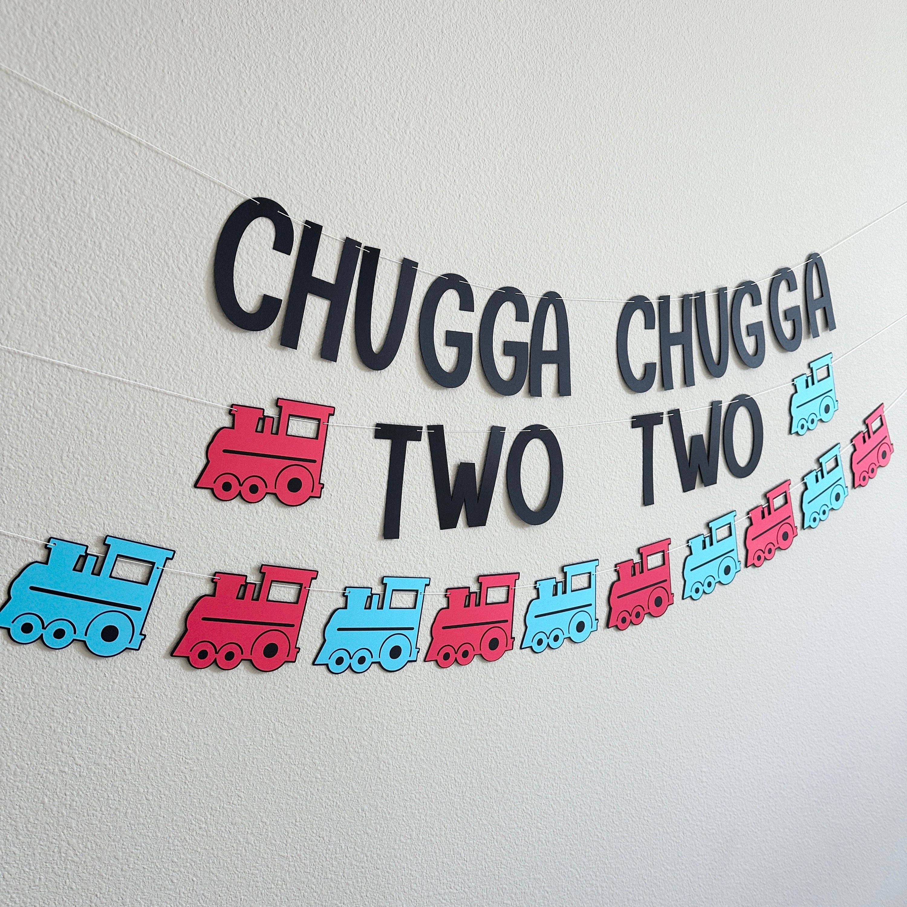 Chugga Chugga Two Two, Train Birthday Banner, Train Birthday Party, Train Party Decorations, Train Birthday, Train Themed Decorations
