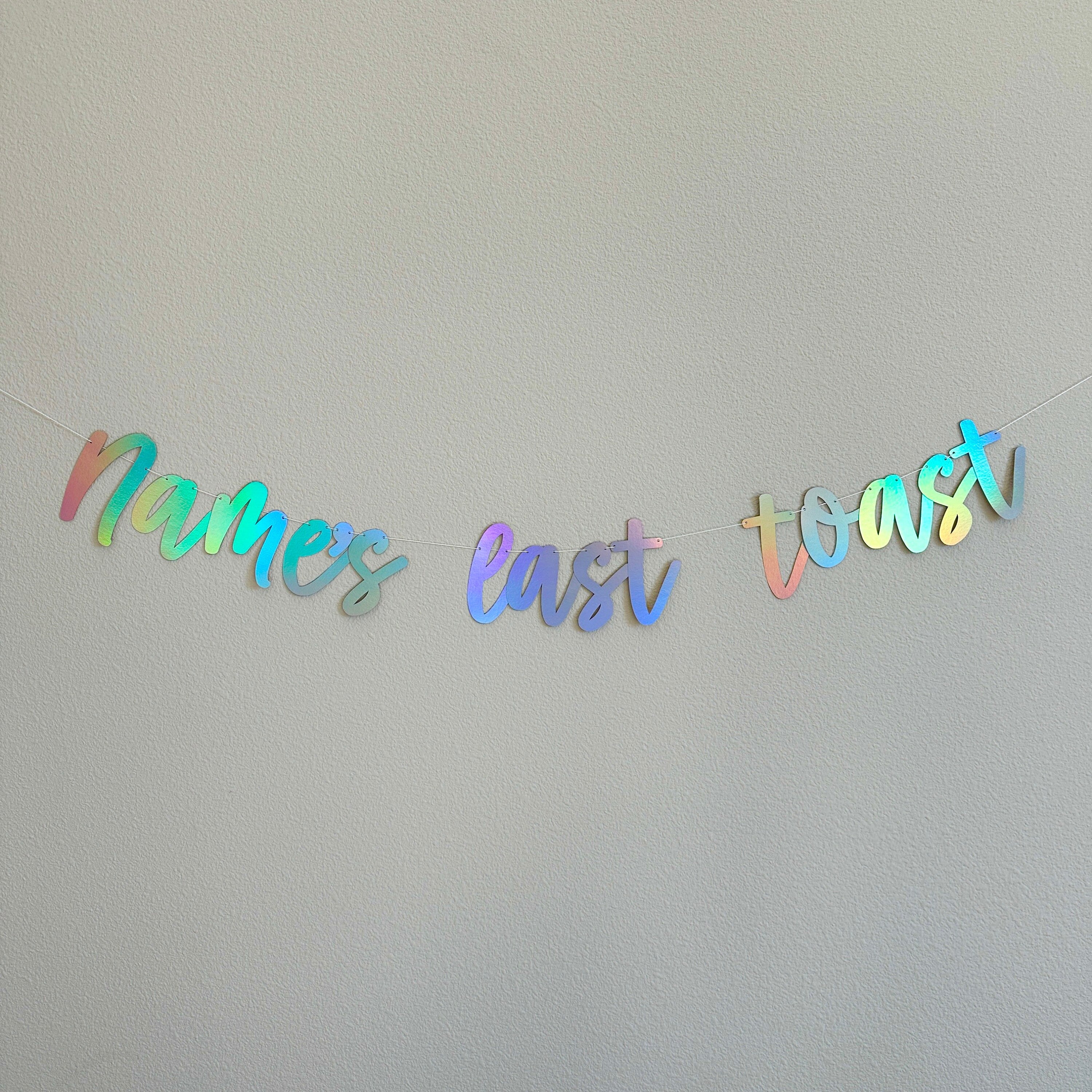 Name&#39;s Last Splash, Bachelorette Banner, Bachelorette Decorations, Holographic Decorations, My Last Splash Banner