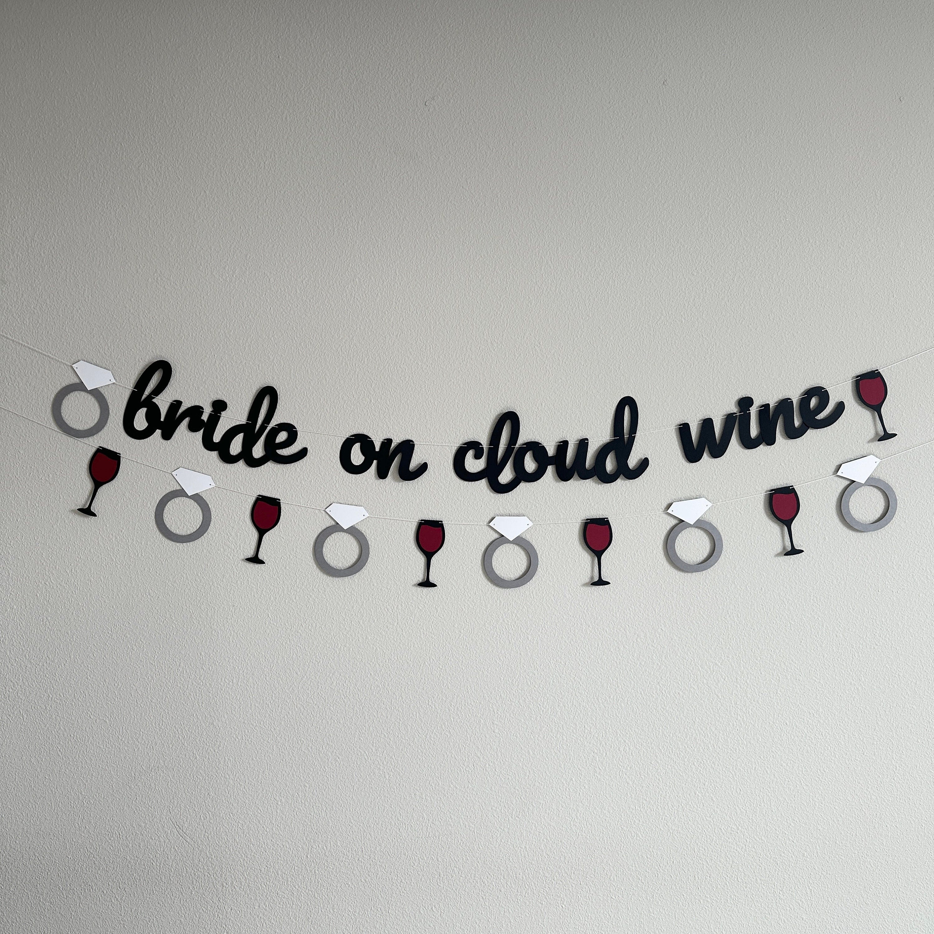 Bride on Cloud Wine, Bride On Cloud Wine Banner, Bachelorette Party Decoration, Bridal Shower Banner