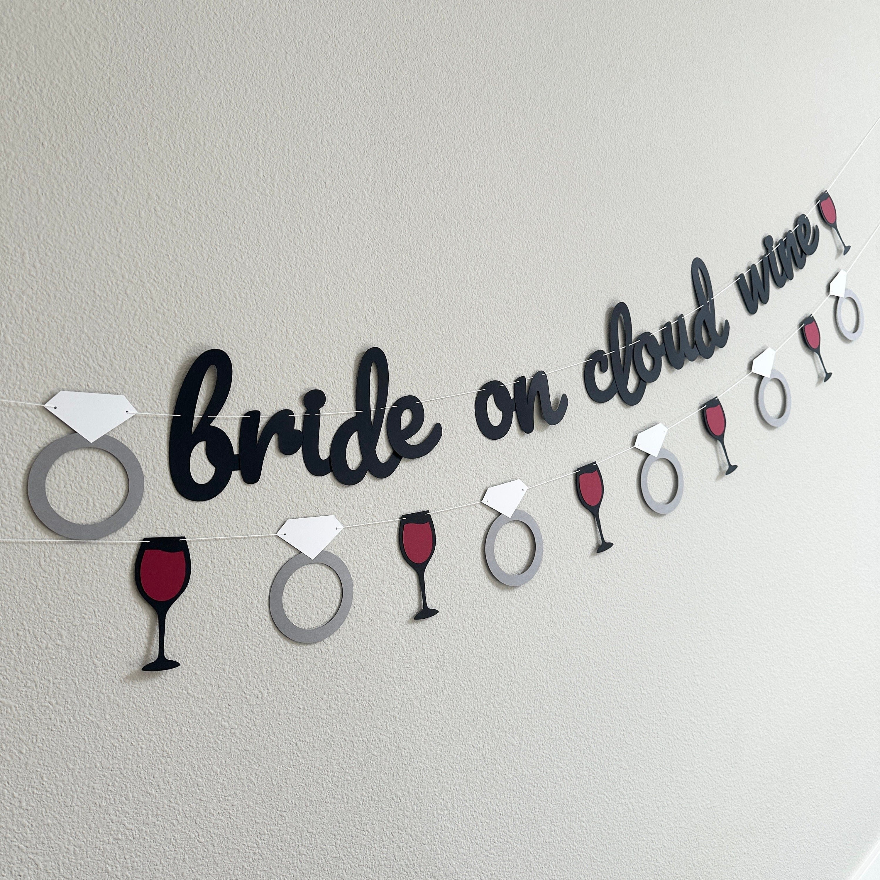 Bride on Cloud Wine, Bride On Cloud Wine Banner, Bachelorette Party Decoration, Bridal Shower Banner