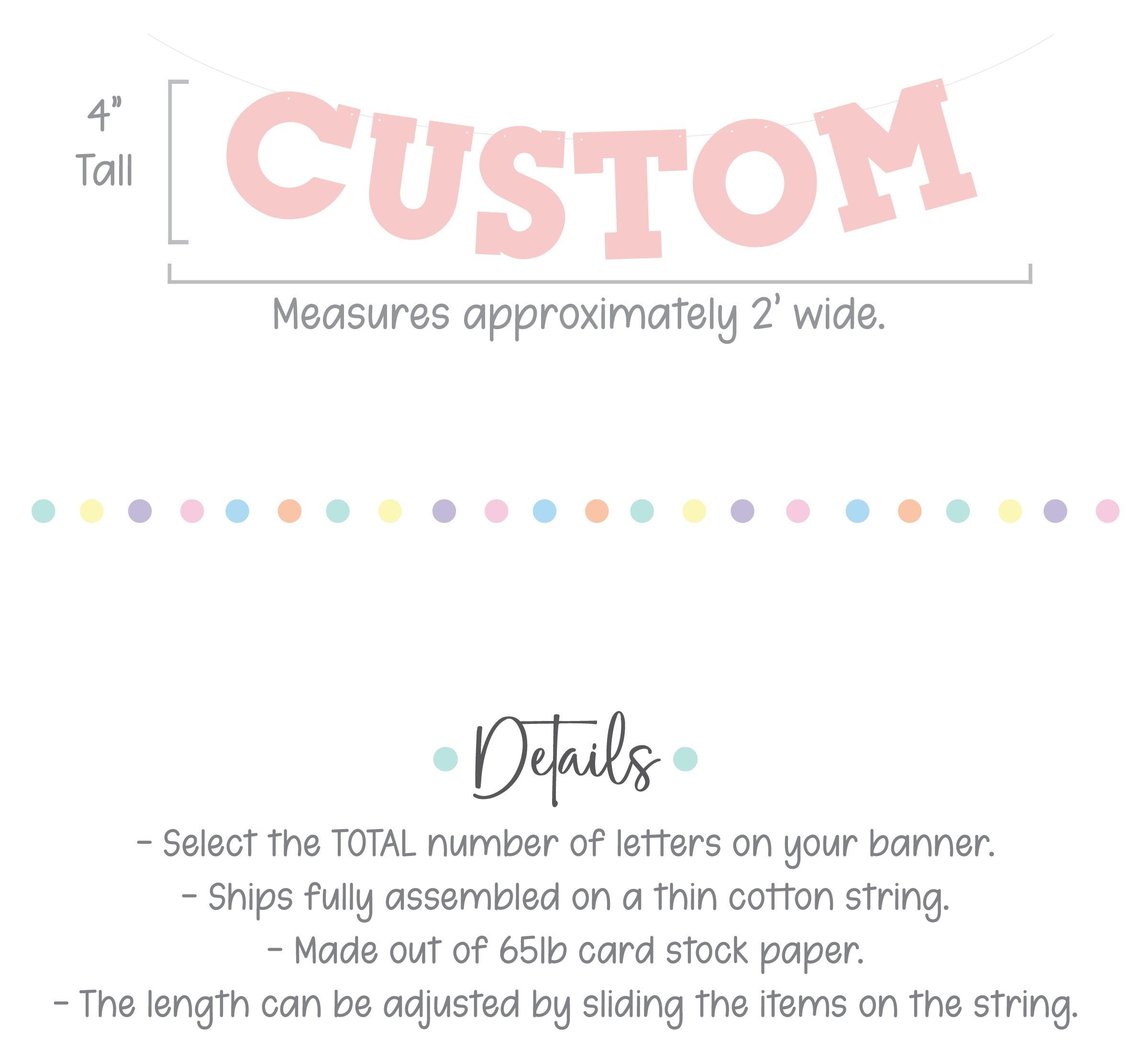 Light Pink Happy Birthday Banner, Light Pink Birthday Banner, Bold Serif Font, Light Pink Customize Banner, Light Pink Birthday Decor