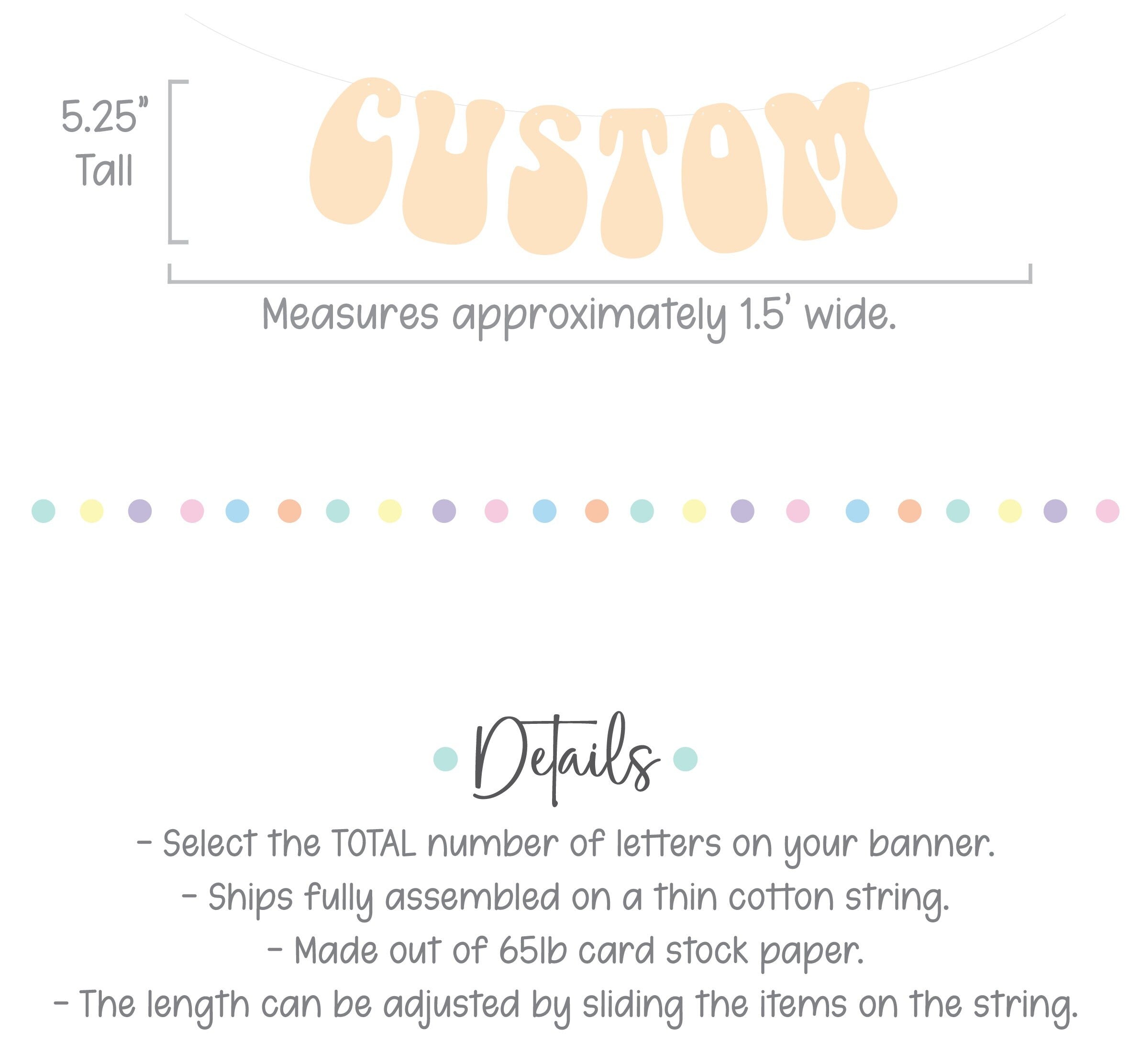 Custom Banner, Custom Beige Banner, Custom Retro Banner, Custom Groovy Banner, 70s, Retro Theme, Retro Decorations