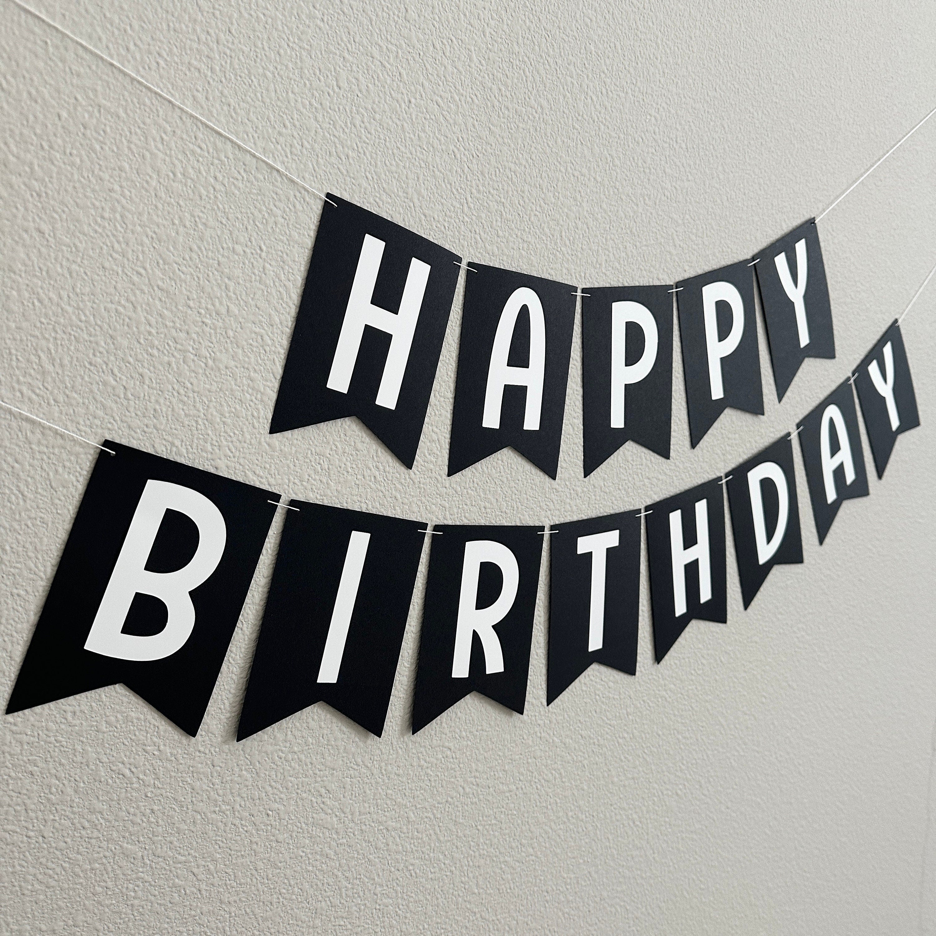 Black and White Happy Birthday Banner, Black and White Birthday, Black and White Banner, Birthday Decorations, Black and White Party