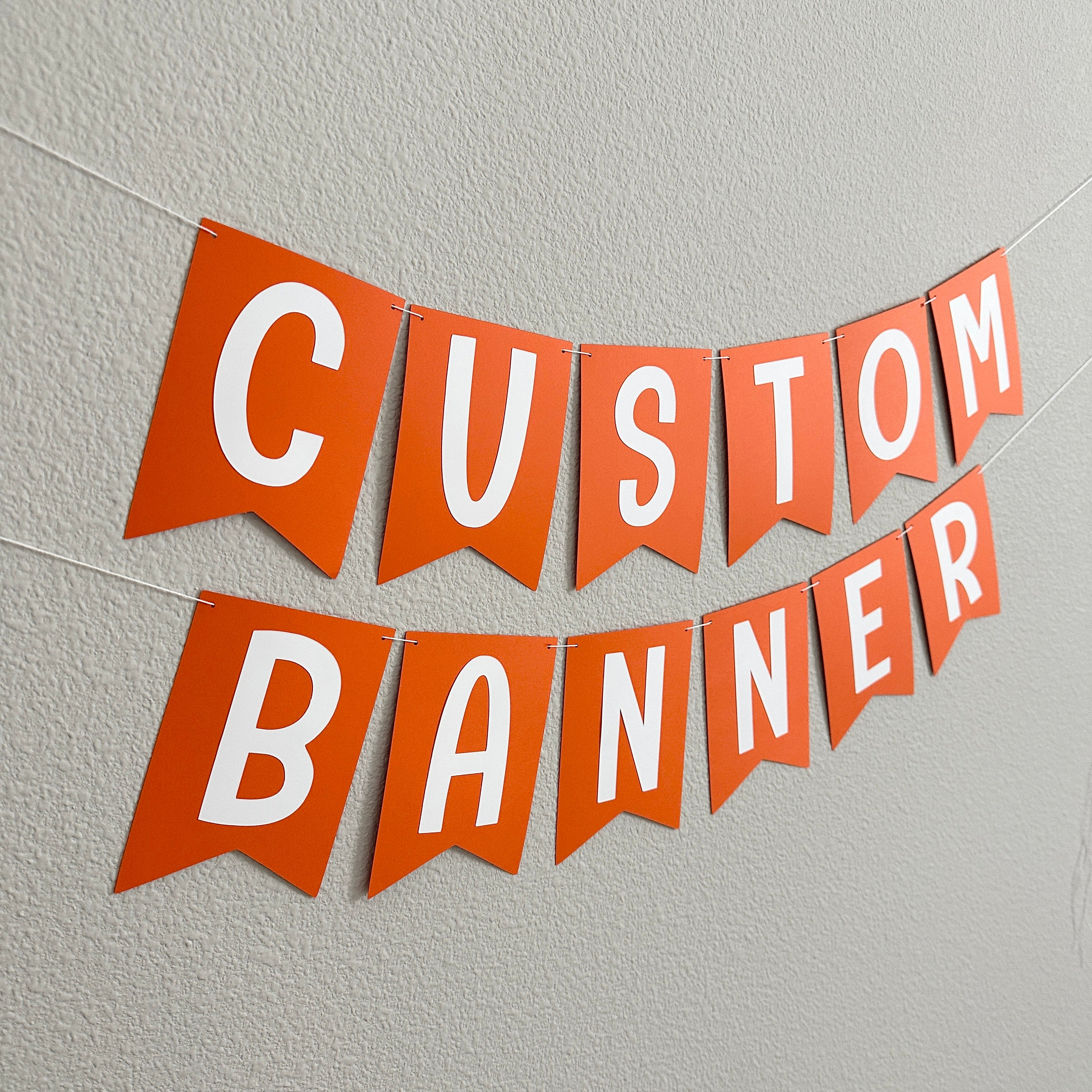 Custom Orange Banner, Orange Decorations, Custom Banner, Birthday Party Ideas, Birthday Decorations, Orange and White