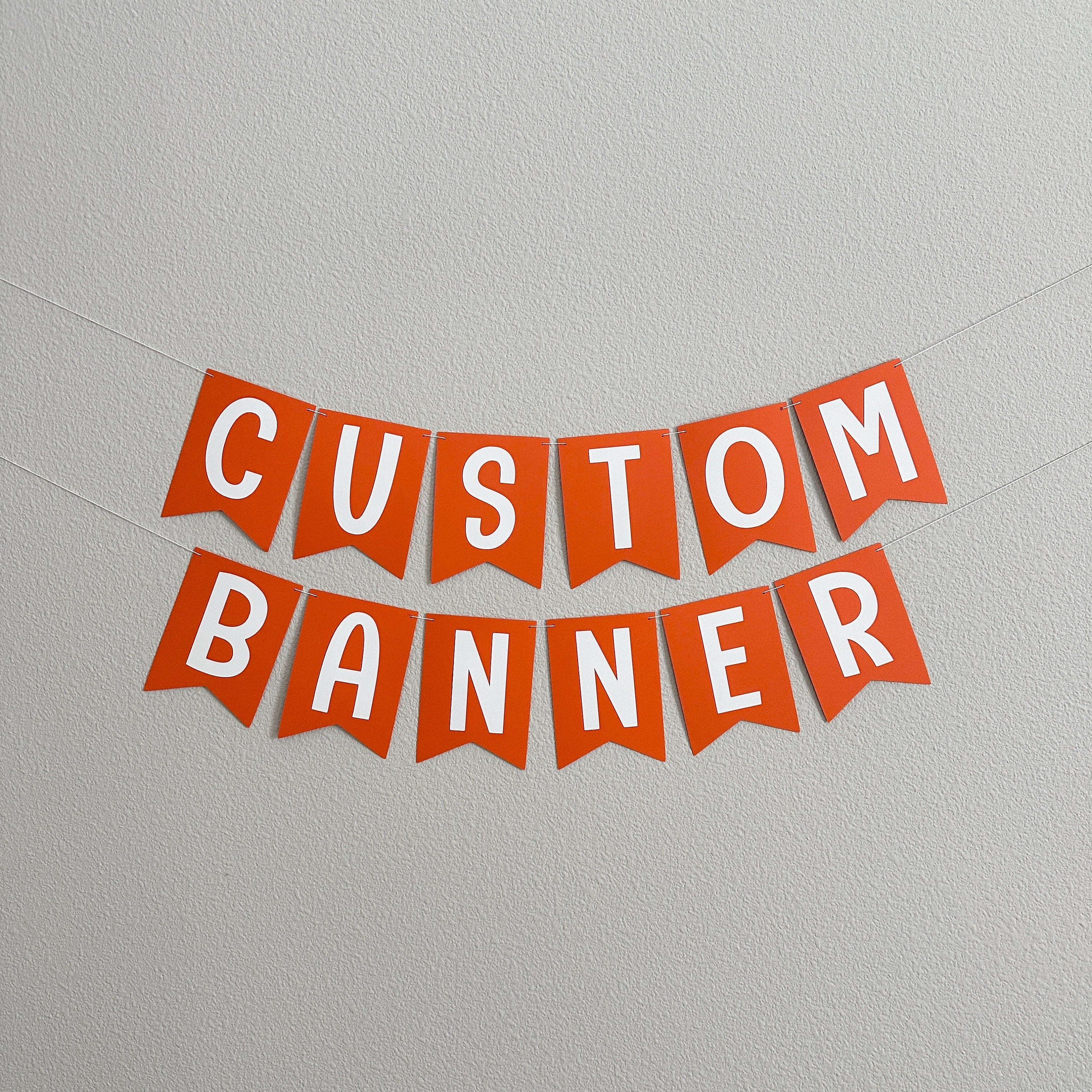 Custom Orange Banner, Orange Decorations, Custom Banner, Birthday Party Ideas, Birthday Decorations, Orange and White