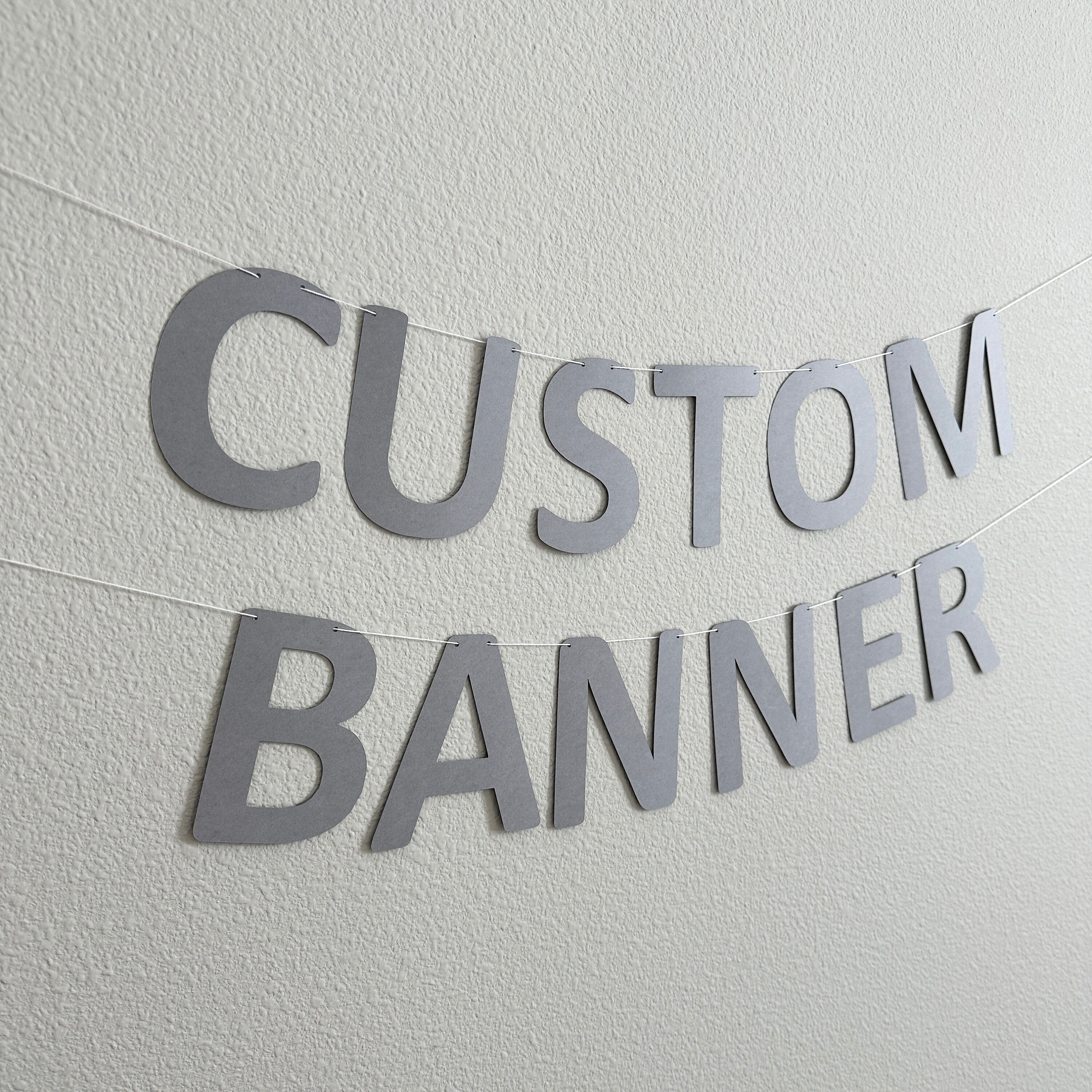 Custom Banner, Custom Gray Banner, Customizable Banner, Custom Fun Font Banner, Custom Sign, Custom Birthday Banner