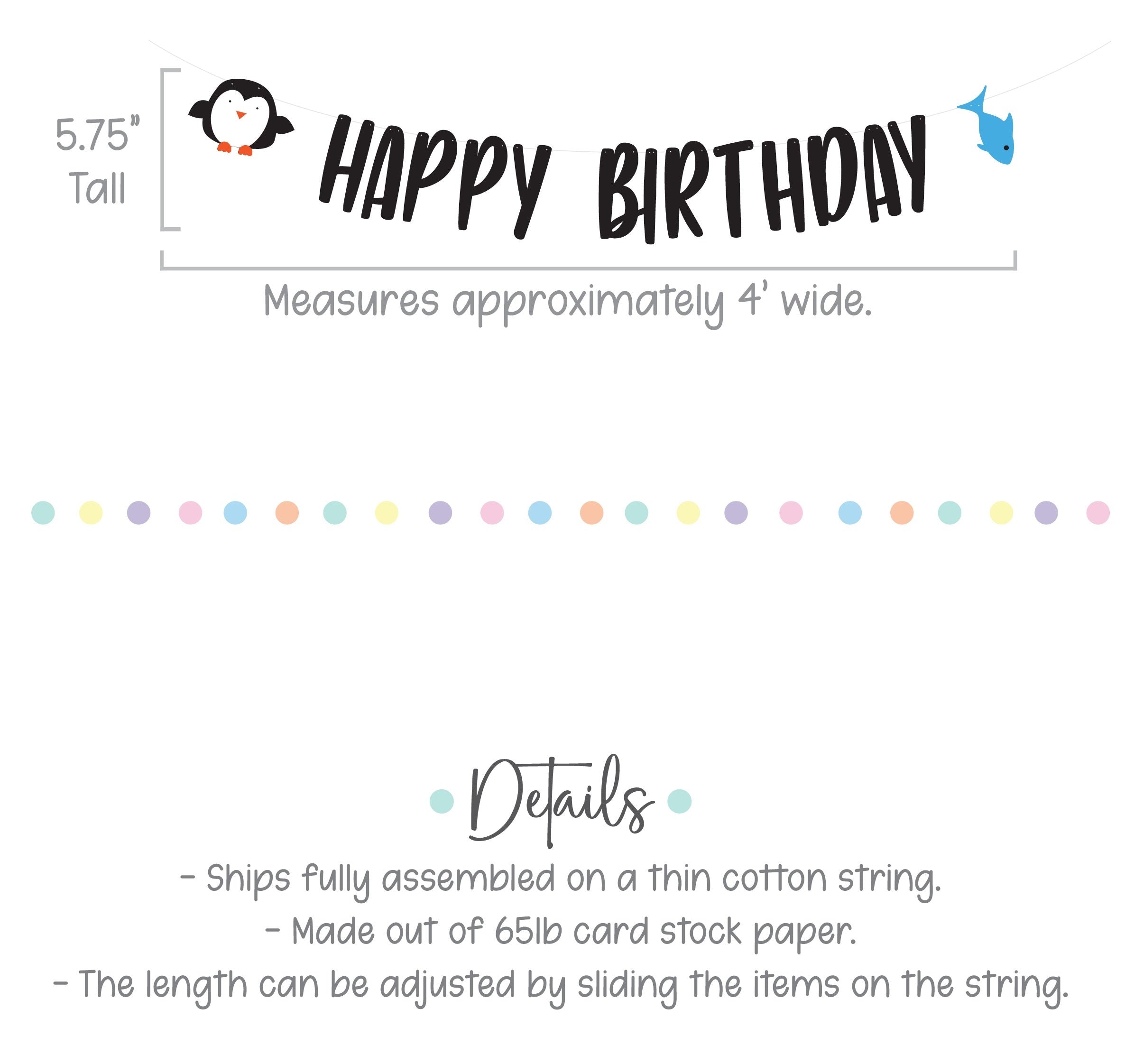 Penguin Banner, Penguin Birthday Banner, Penguin Garland, Penguin Party, Penguin Birthday Party, Penguin Decoration, Penguin Birthday Decor