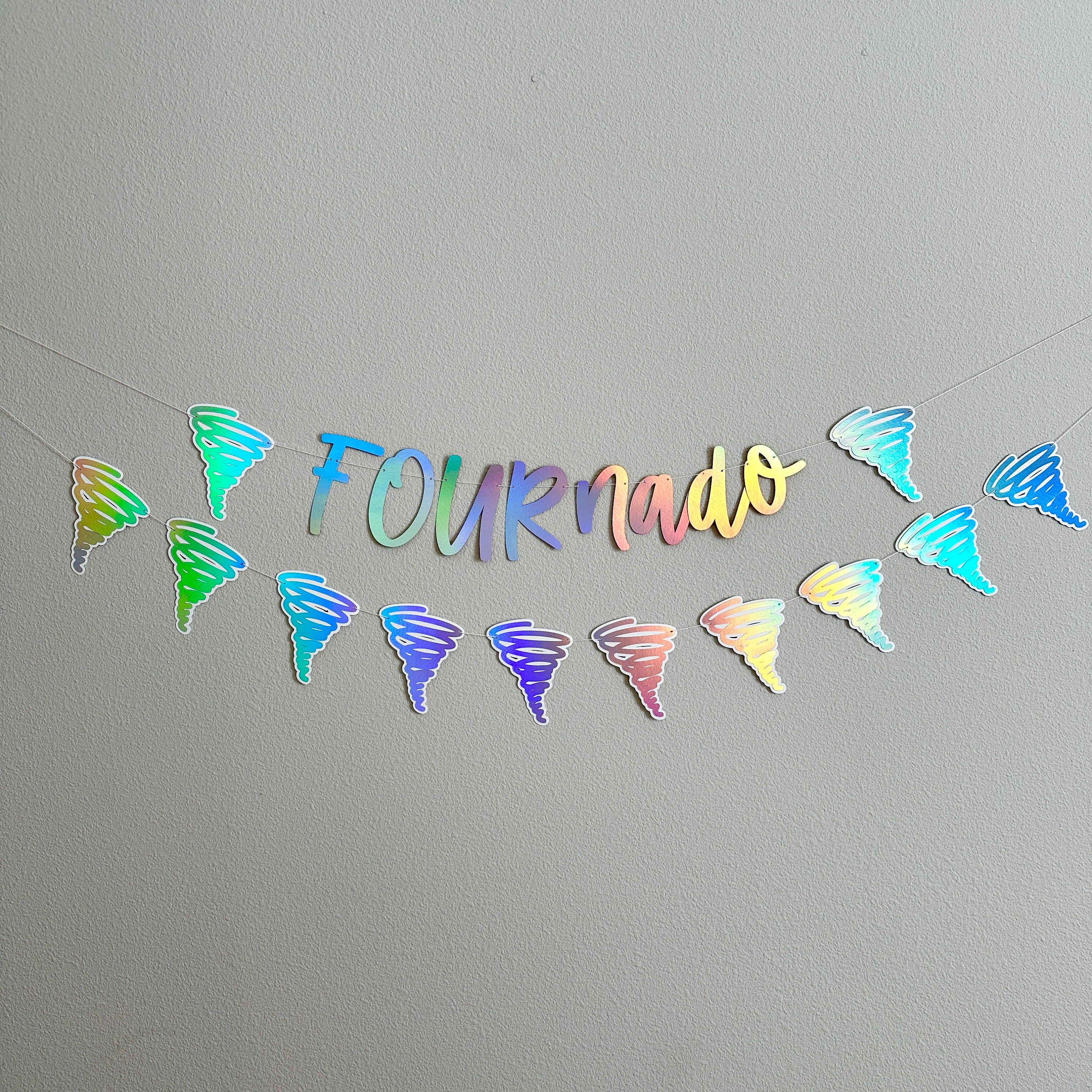 FOURnado, Fornado Banner, Fournade Decorations, 4th Birthday Banner, Tornado Decorations, Tornado Birthday Party