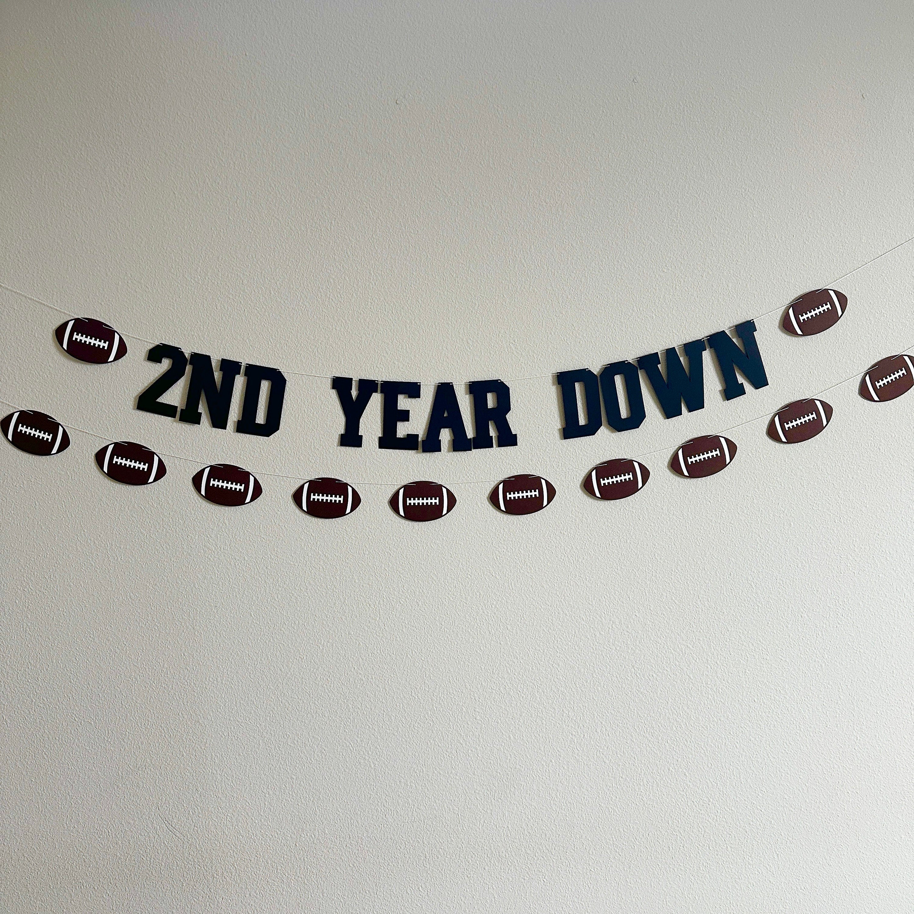 2nd Year Down, 2nd Year Down Banner, Football 3rd Birthday, Football Birthday, Football Banner, Third Birthday Ideas Decorations