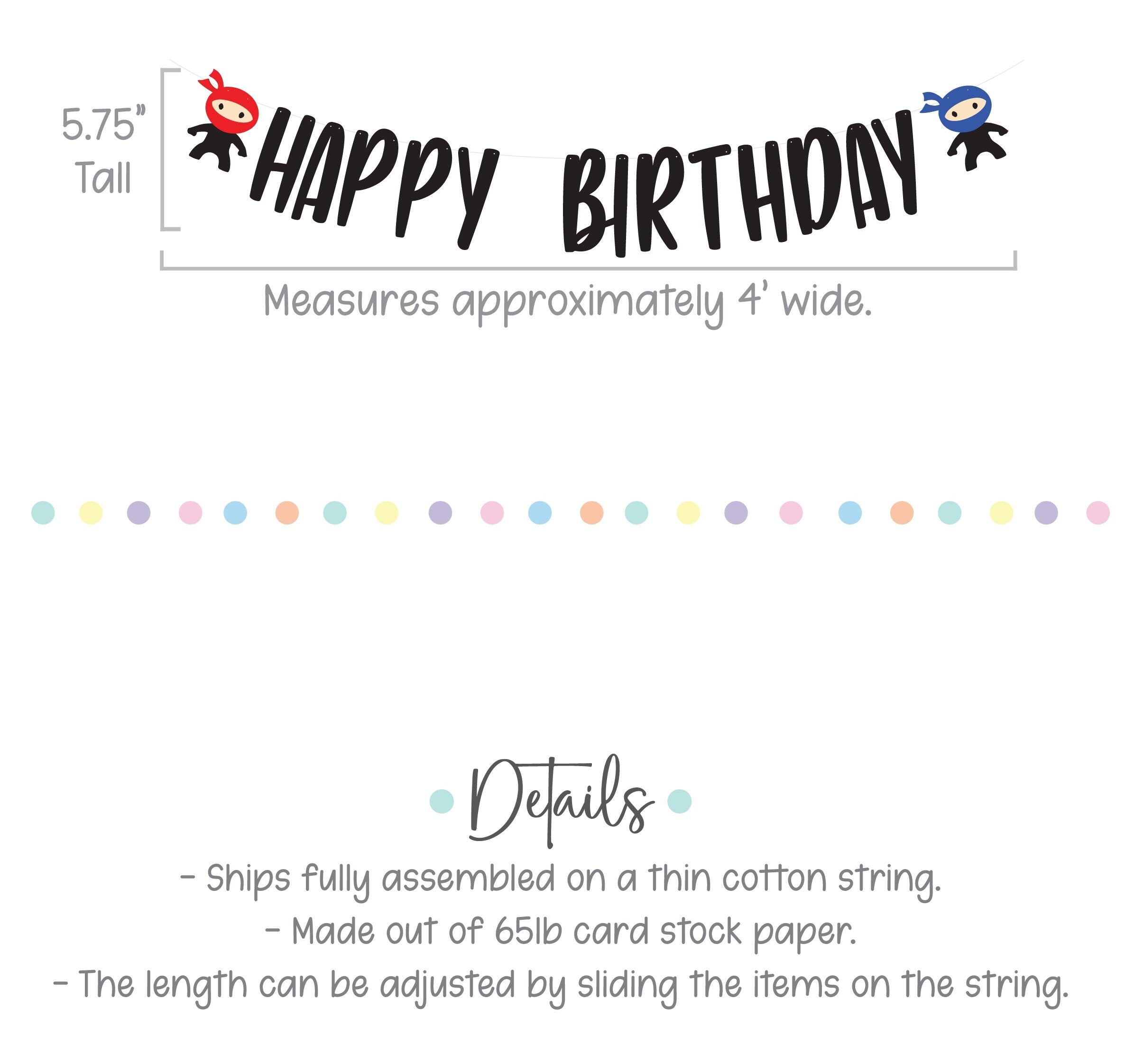 Custom Ninja Banner, Ninja Garland, Ninja Party Garland, Ninja Party Decorations, Ninja Decorations, Ninja Party Banner