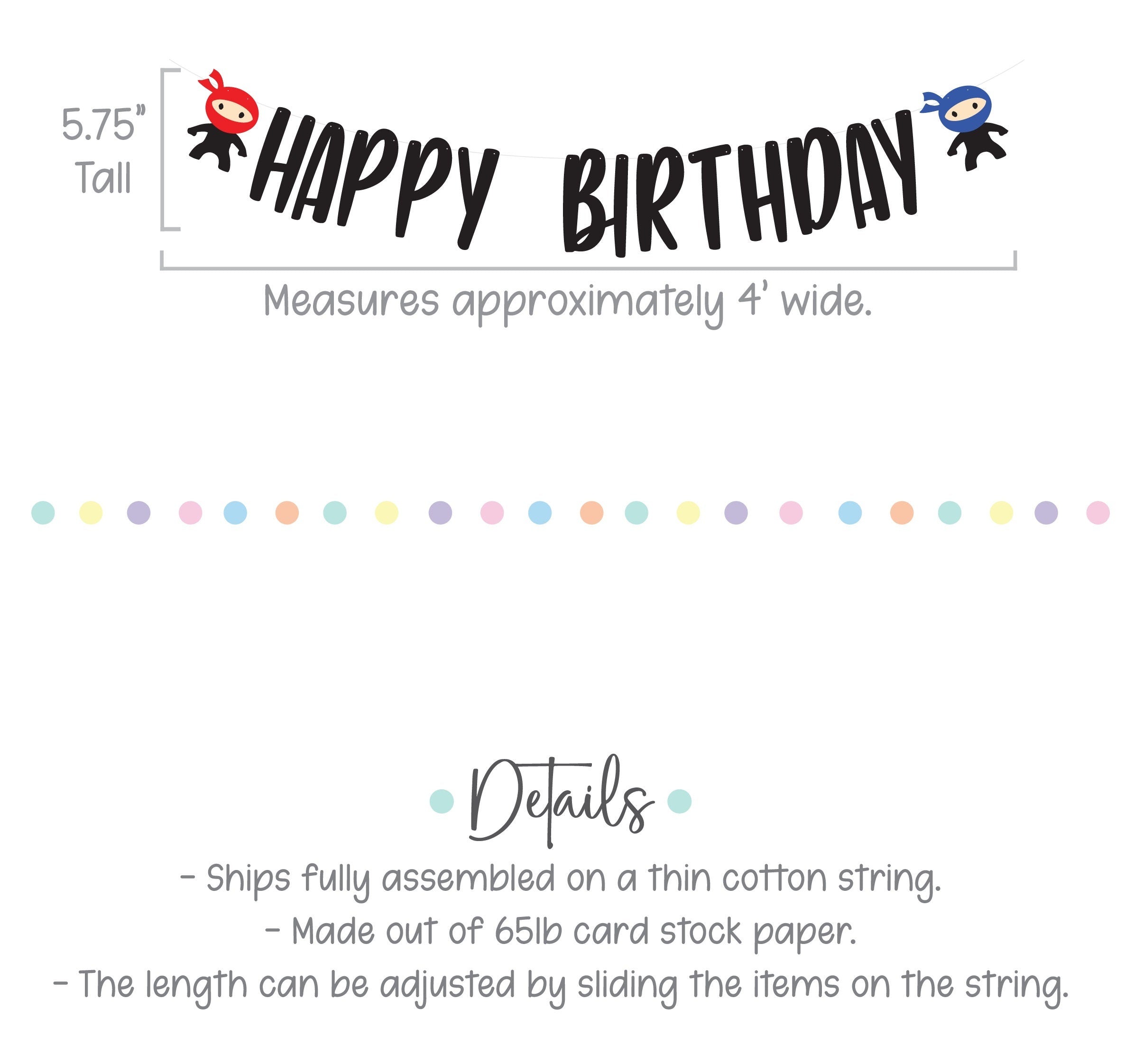 Ninja Birthday, Ninja Garland, Ninja Party Garland, Ninja Party Decorations, Ninja Decorations, Ninja Party Banner