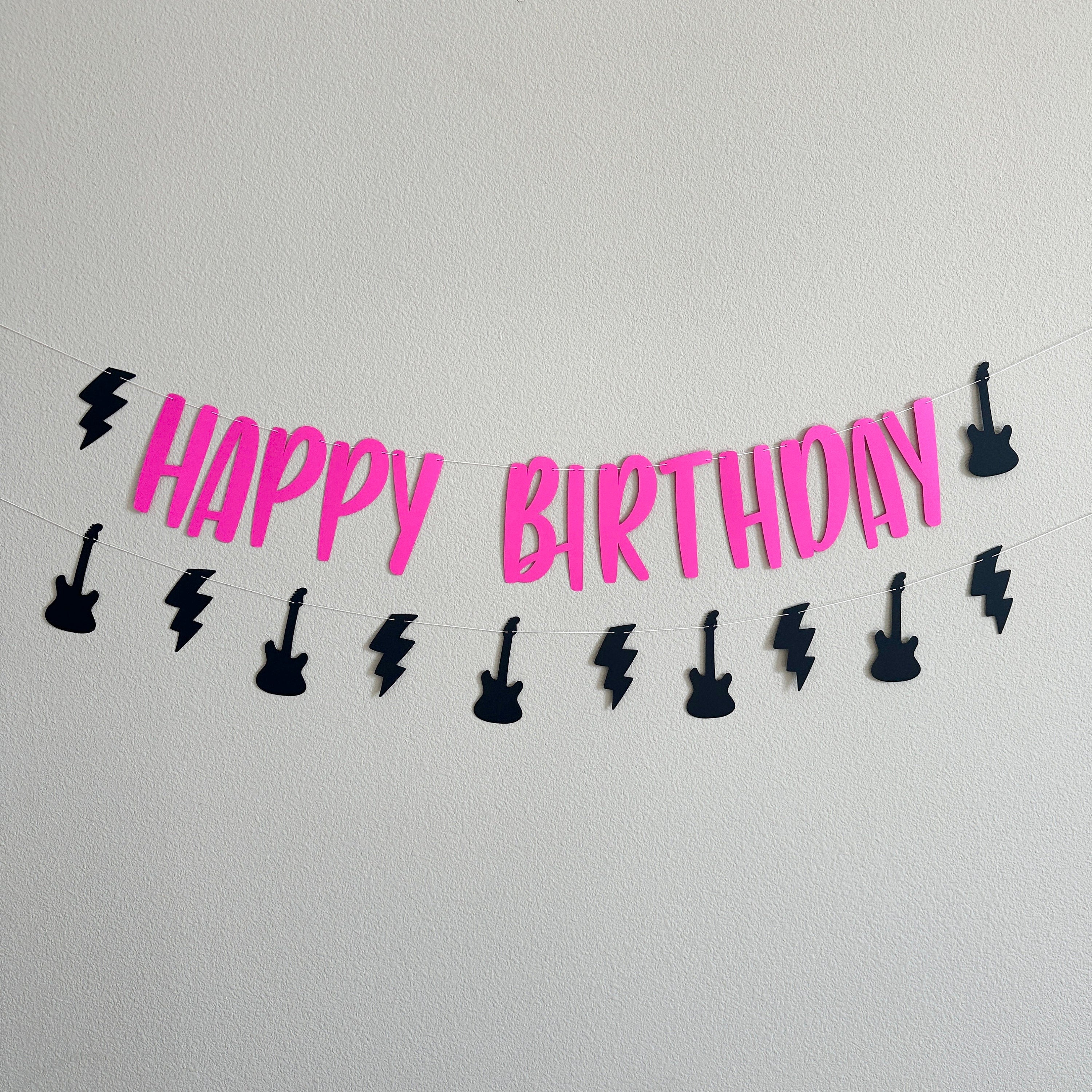 Rock Birthday Banner, Pink Rock and Roll Birthday, Rock Decorations, Rock N Roll Decorations, Rock n&#39; Roll Theme, Custom Rock Banner