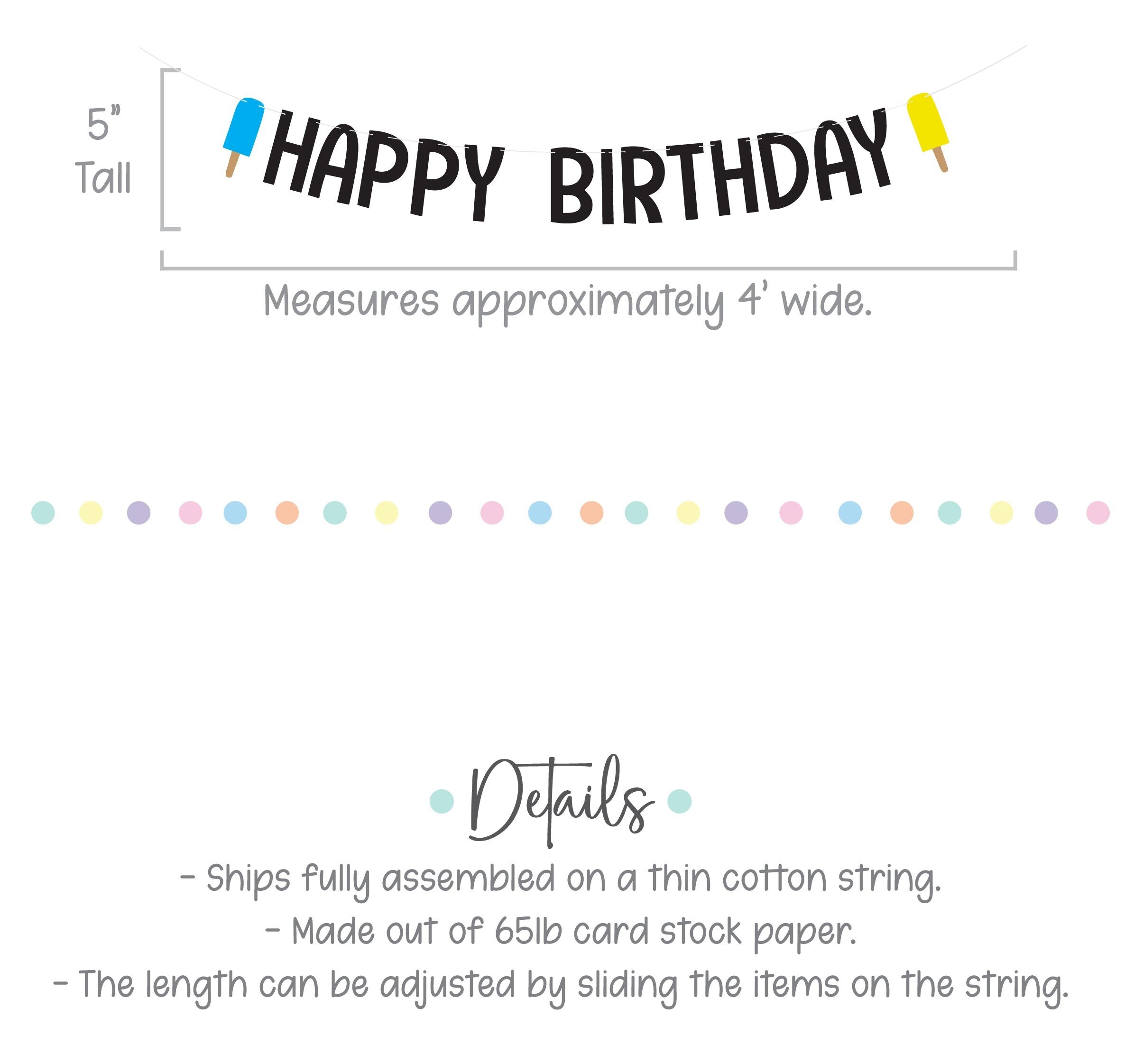 Popsicle Themed Birthday Banner, Summertime Birthday Banner, Summer Birthday Banner, Summer Birthday, Custom Popsicle Banner