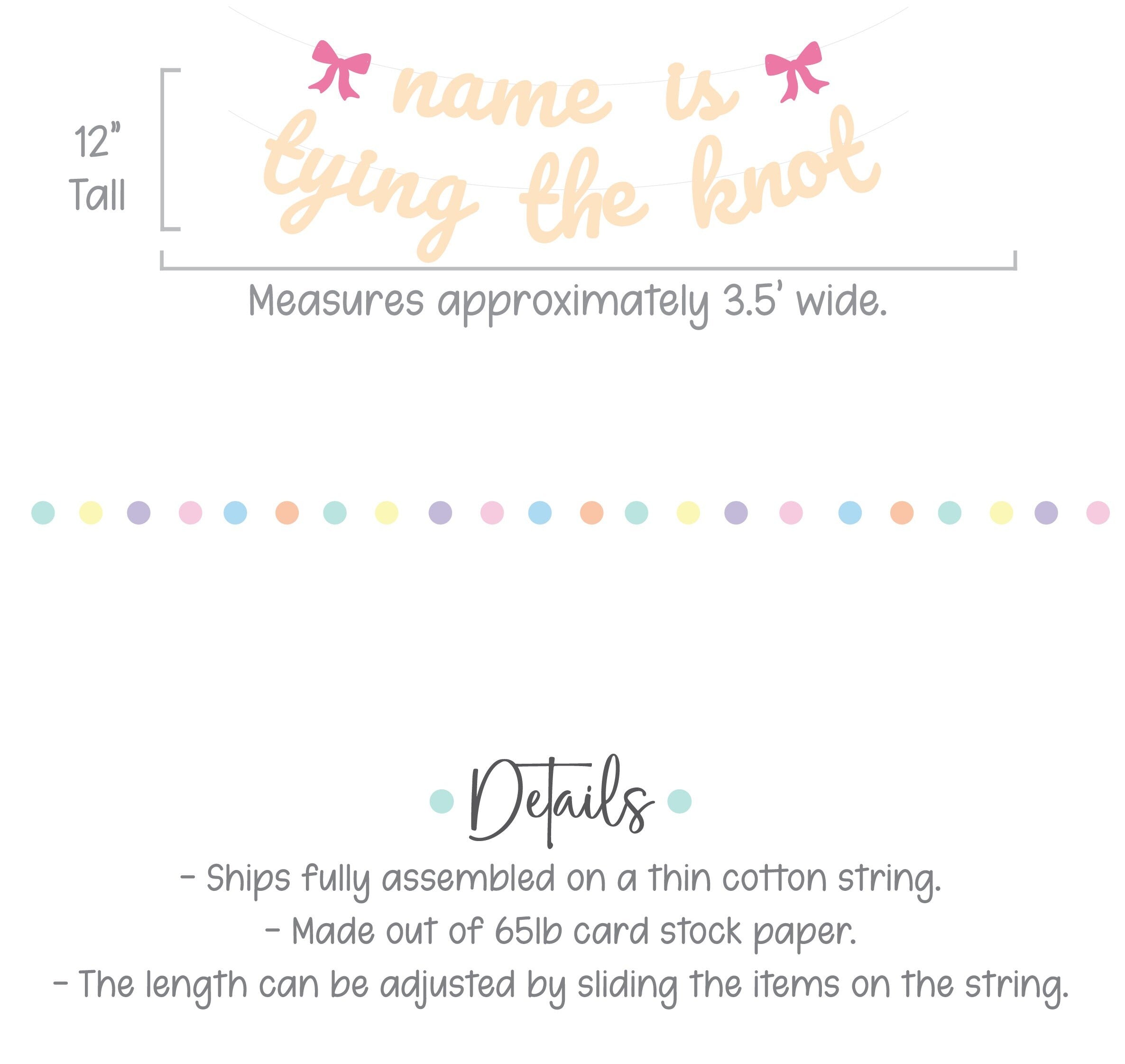 Name Is Tying The Knot Banner, Coquette Bachelorette, Coquette Bridal Shower, Bachelorette Ideas, Tying The Knot