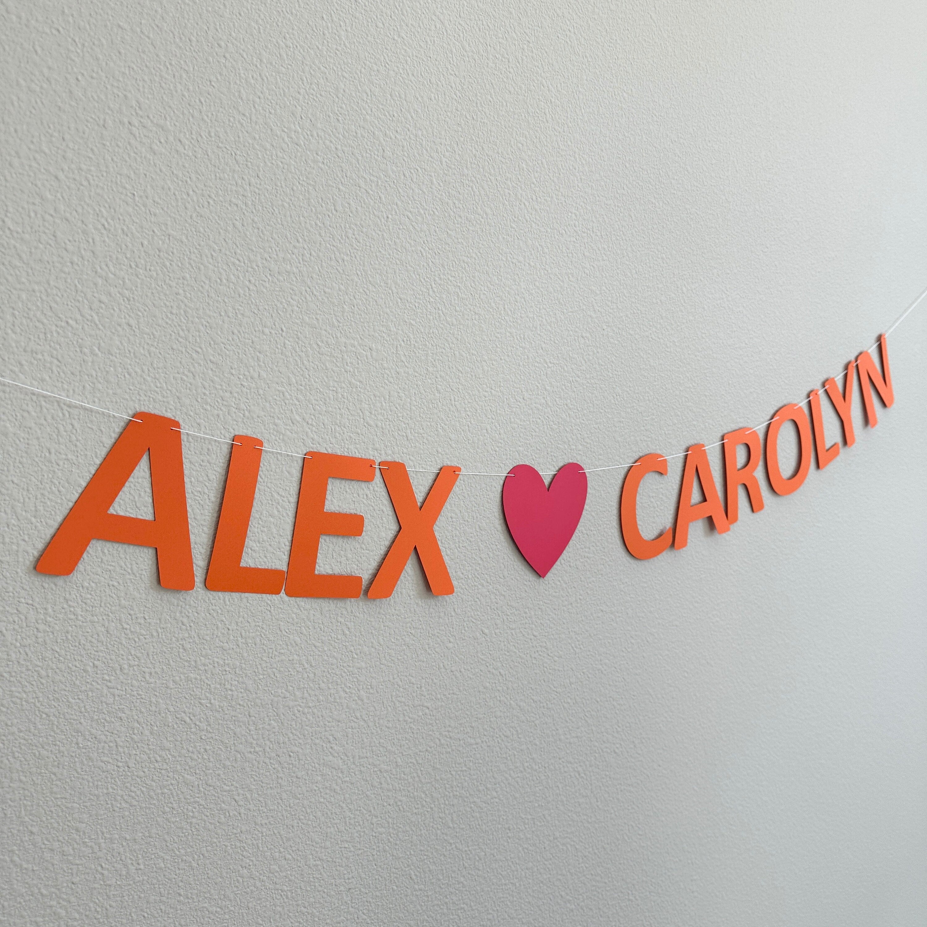 Anniversary Banner, Wedding Banner, Names Heart Banner, Custom Engagement Banner, Engagement Decorations