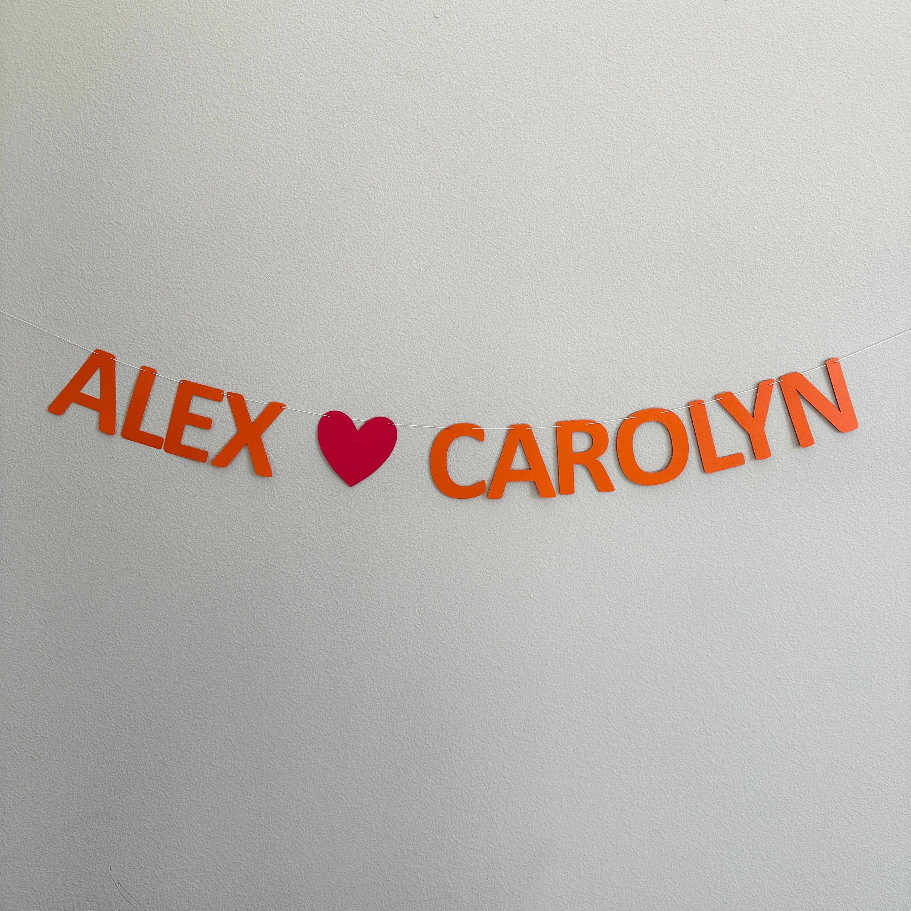 Anniversary Banner, Wedding Banner, Names Heart Banner, Custom Engagement Banner, Engagement Decorations