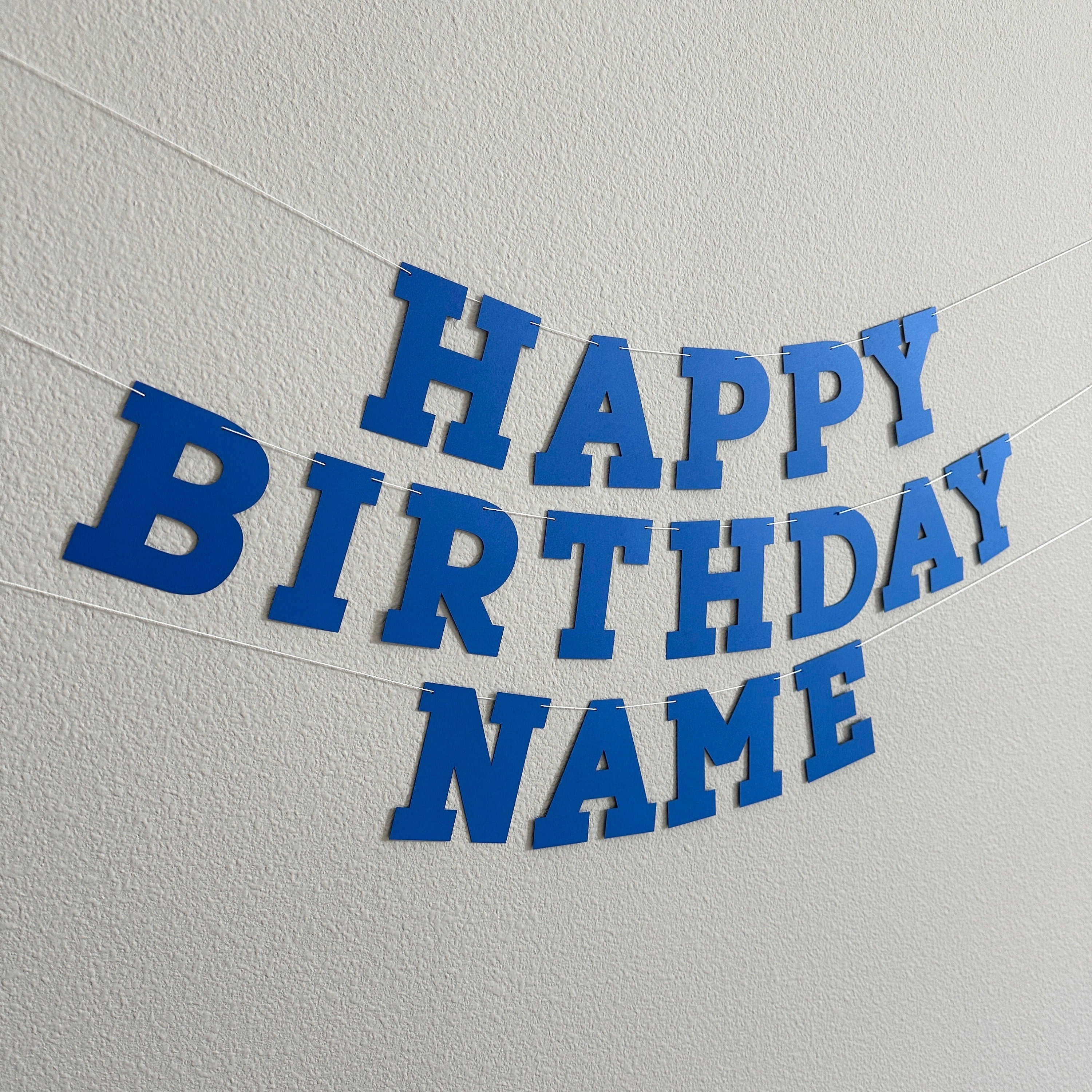Custom Royal Blue Happy Birthday Banner, Bold Serif Font, Royal Blue Banner, Royal Blue Party Decor, Custom Blue Banner