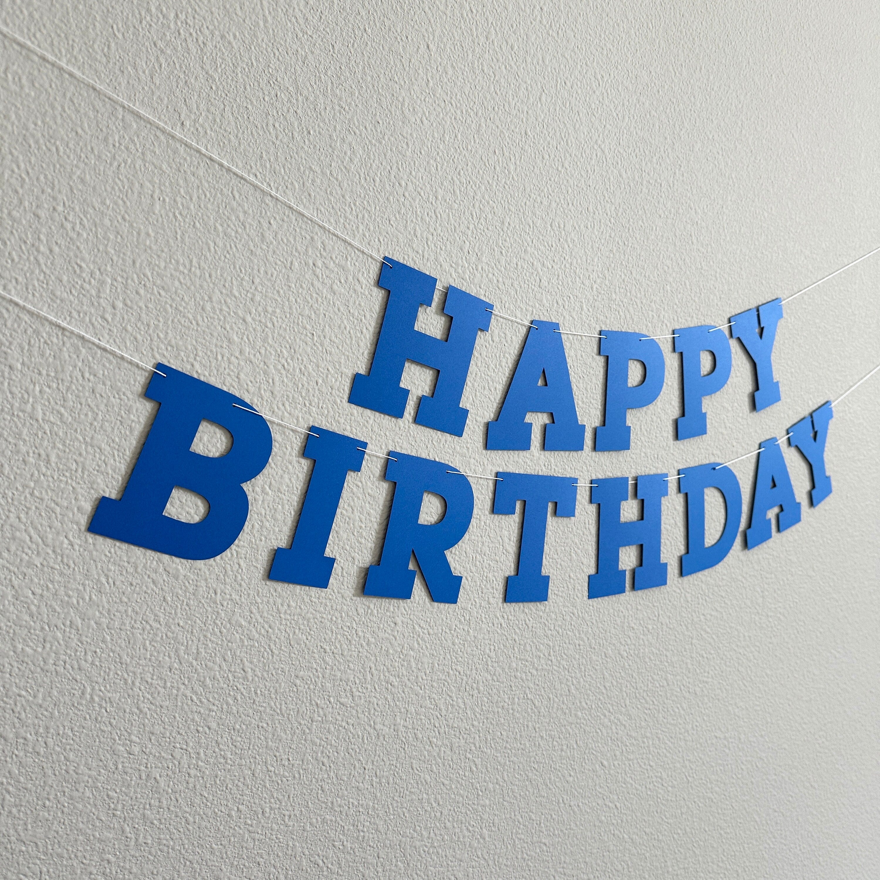 Royal Blue Happy Birthday Banner, Royal Blue Birthday Banner, Royal Blue Banner, Bold Serif Font, Royal Blue Party Decor