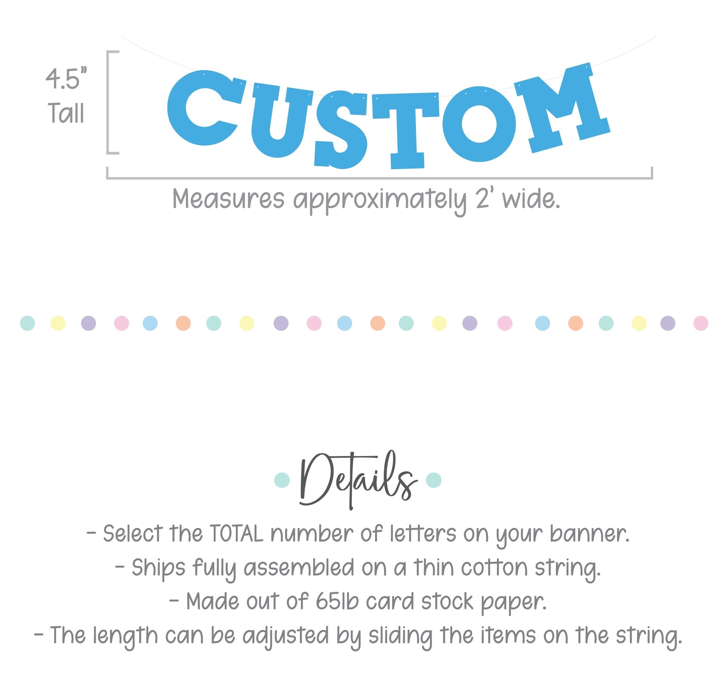 Custom Blue Happy Birthday Banner, Custom Blue Birthday Banner, Bold Serif Font, Blue Party Decor, Custom Blue Banner Birthday Party