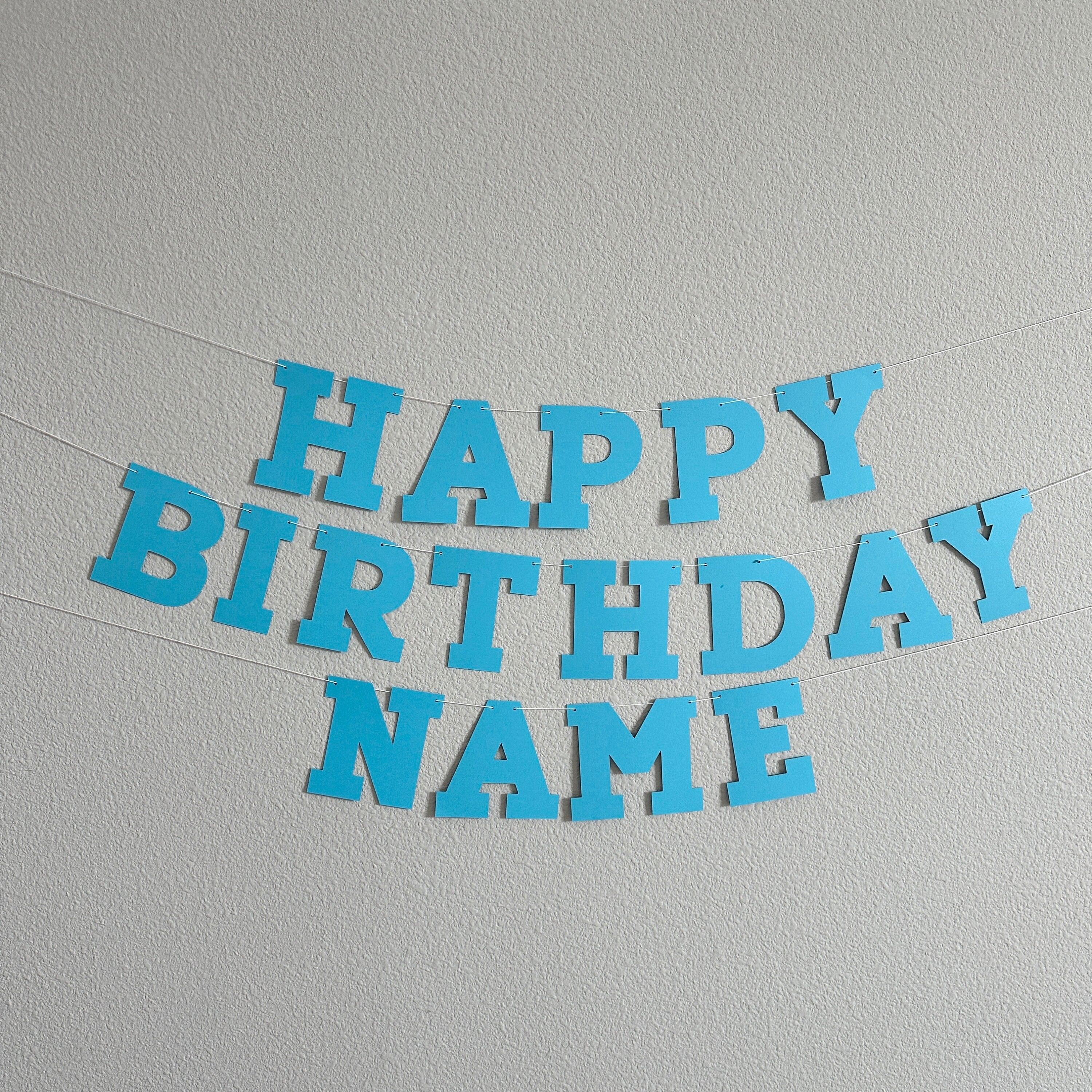 Custom Blue Happy Birthday Banner, Custom Blue Birthday Banner, Bold Serif Font, Blue Party Decor, Custom Blue Banner Birthday Party