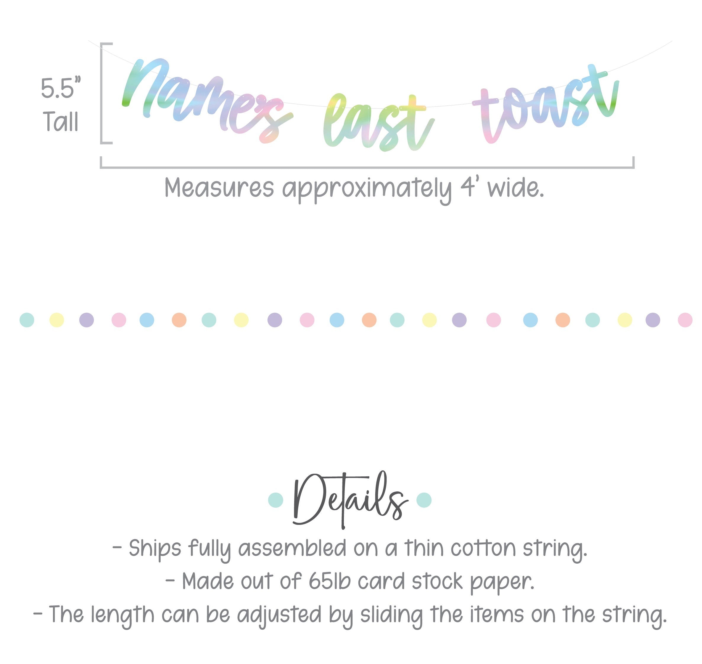 Name&#39;s Last Splash, Bachelorette Banner, Bachelorette Decorations, Holographic Decorations, My Last Splash Banner