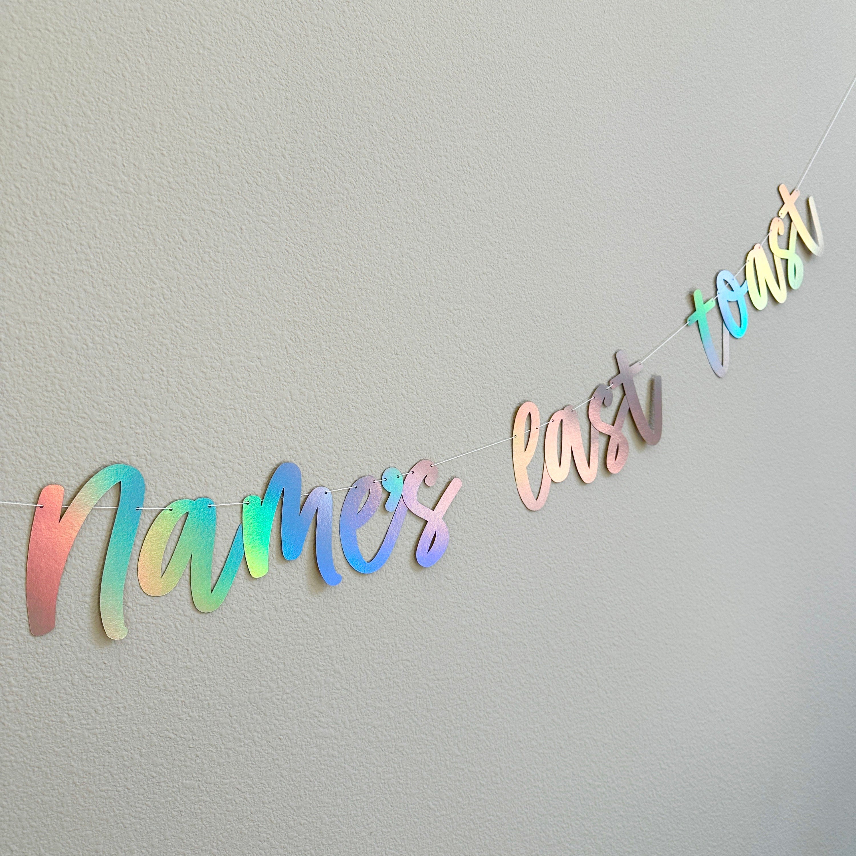 Name&#39;s Last Splash, Bachelorette Banner, Bachelorette Decorations, Holographic Decorations, My Last Splash Banner