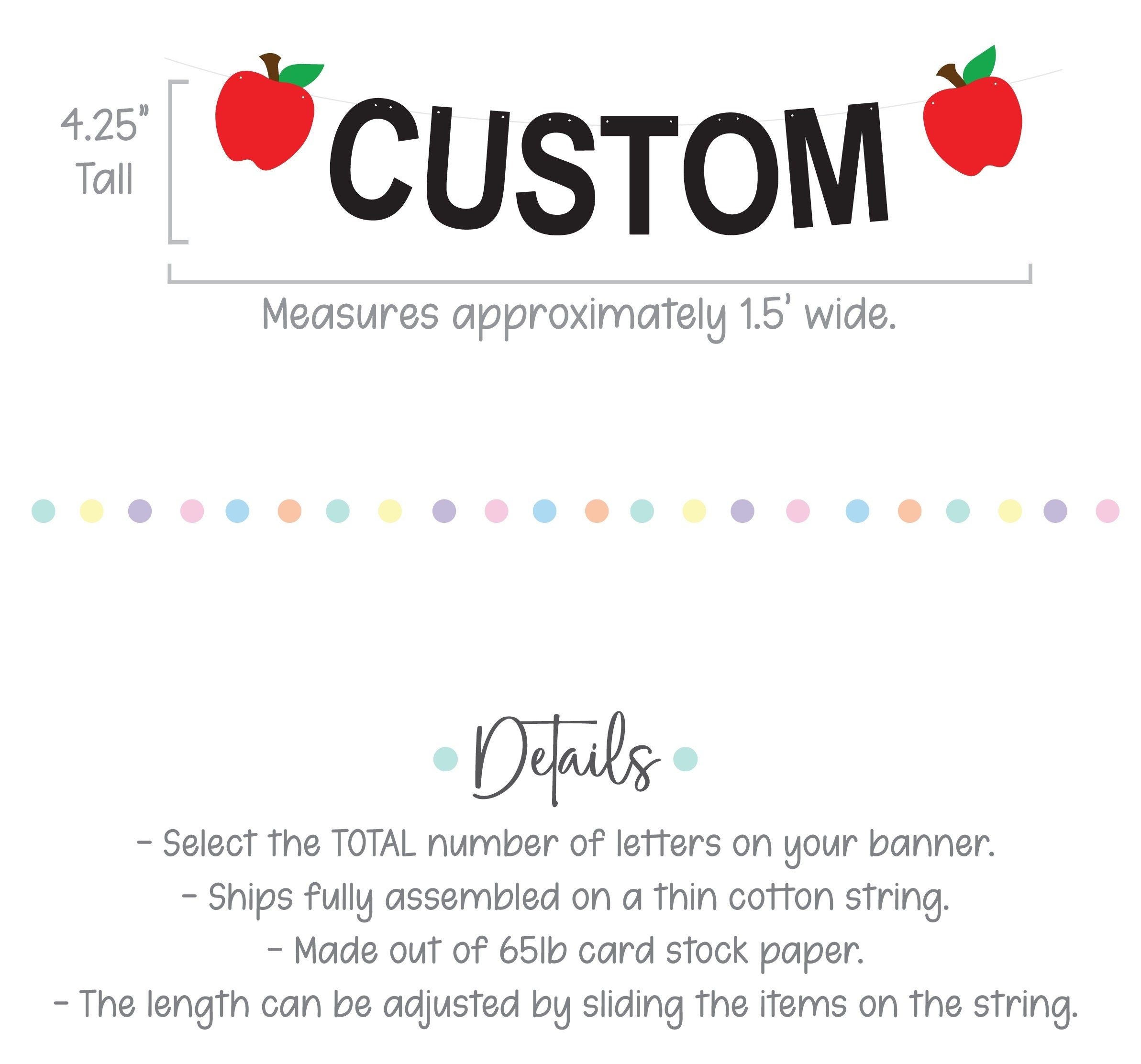 Custom Apple Banner, Apple Decorations, Apple Banner, Apple Party, Apple Theme, Apple Birthday Party