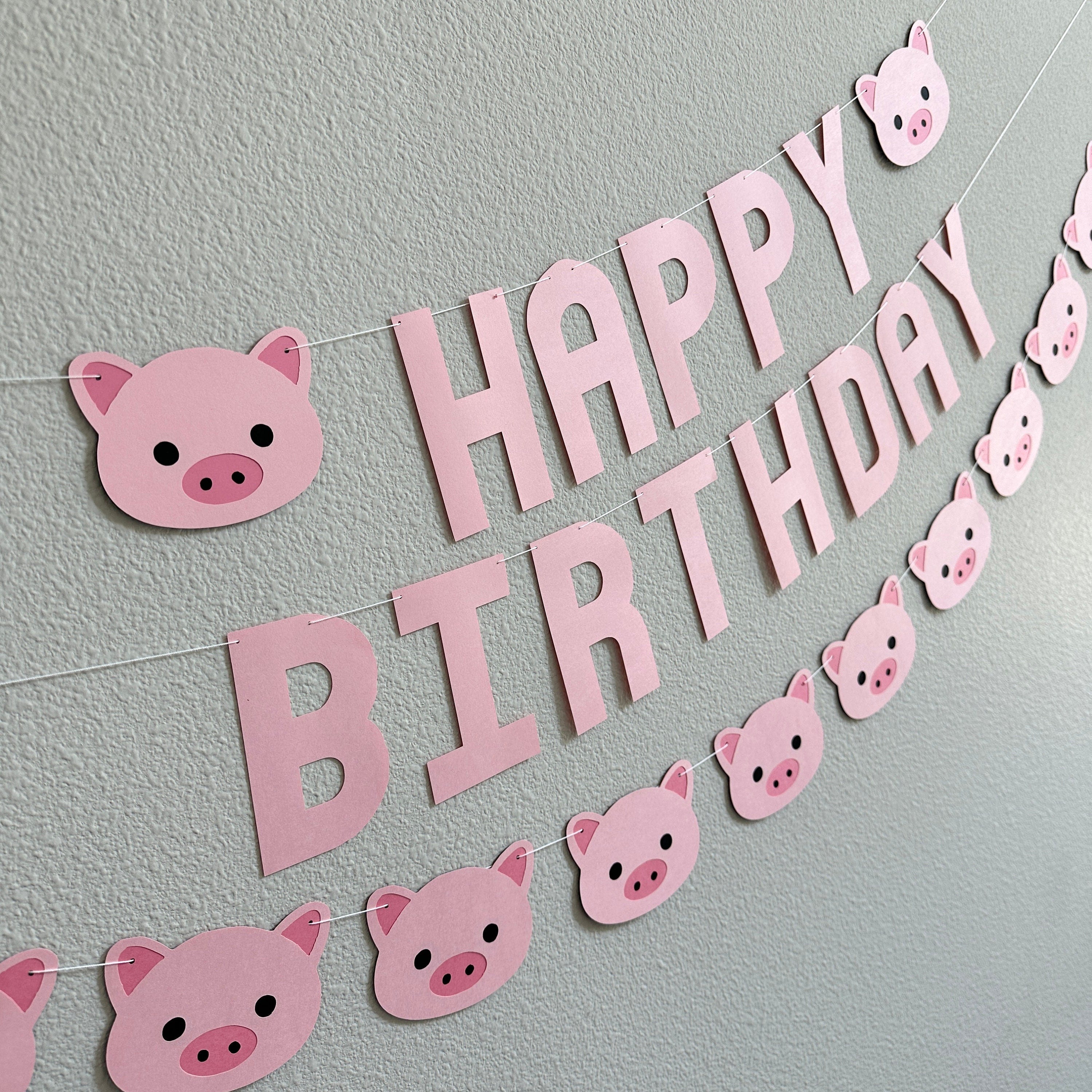 Pig Birthday Banner, Pig First Birthday, Pig High Chair Birthday Banner, Pig One Birthday Banner, Custom Pig Banner