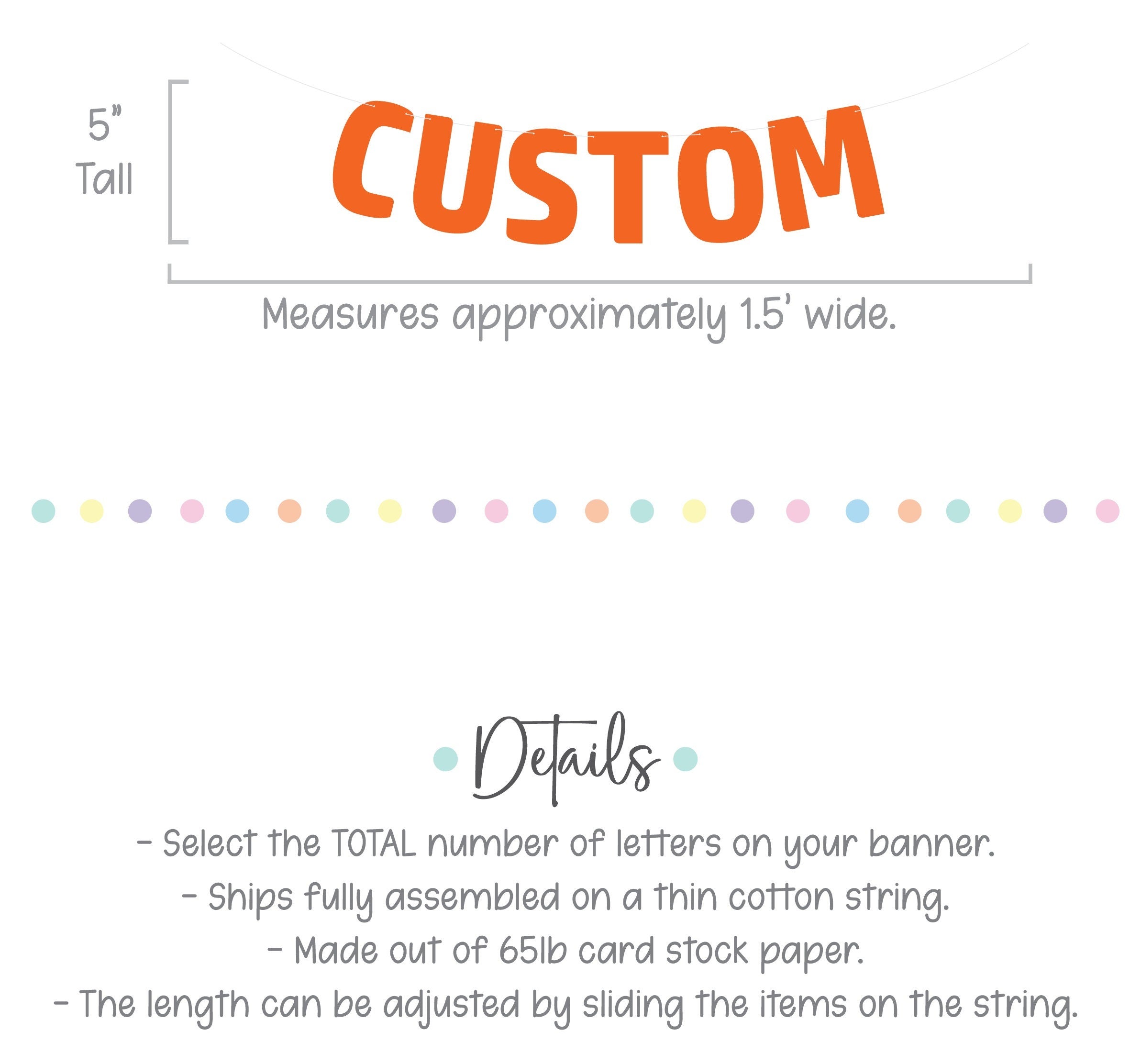 Custom Orange Banner, Custom Banner, Customizable Banner, Custom Fun Font Banner, Custom Sign, Custom Birthday Banner, Orange Decorations