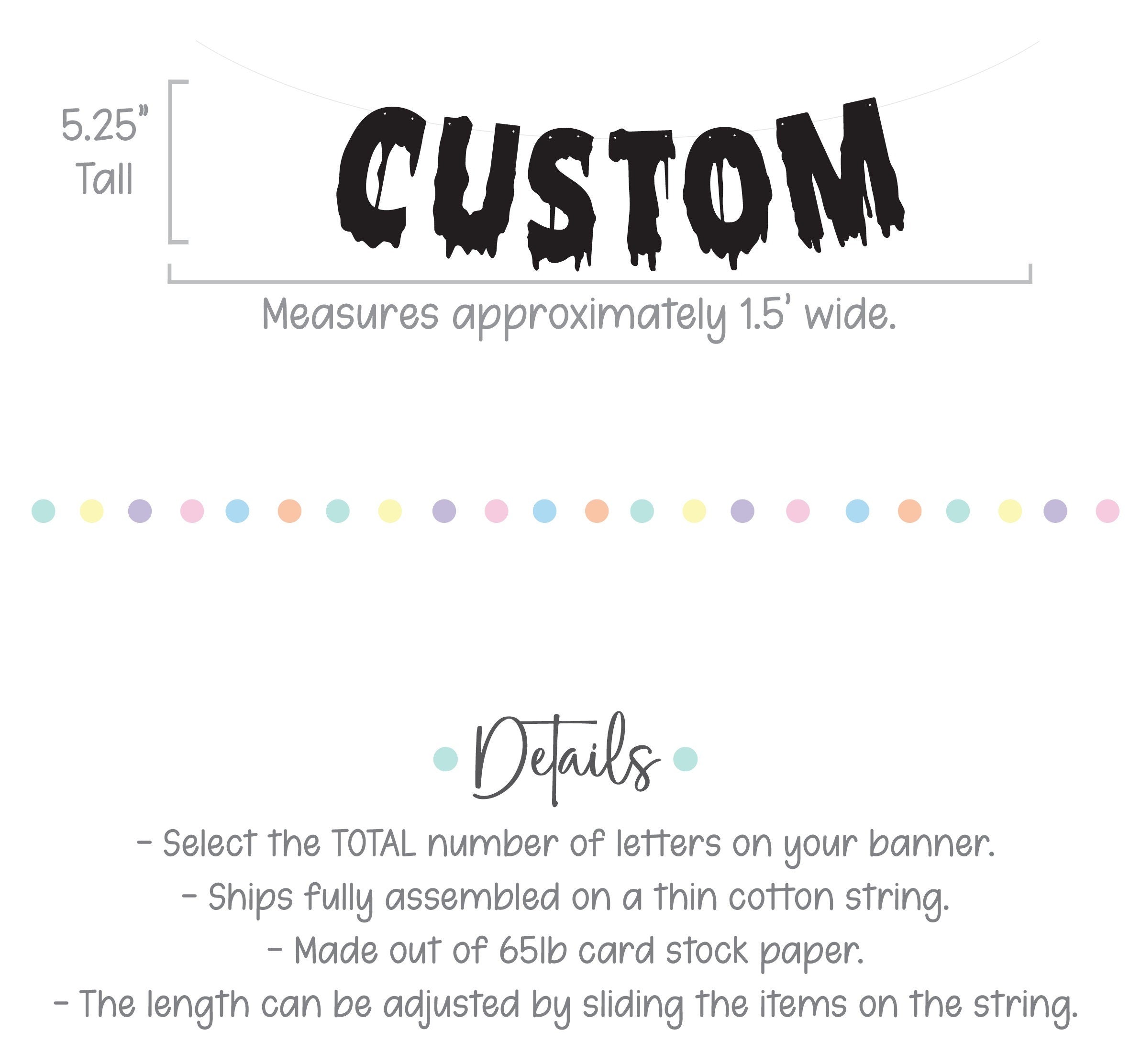 Custom Banner, Custom Halloween Banner, Customizable Banner, Custom Halloween Font Banner, Melting Letters Font, Halloween
