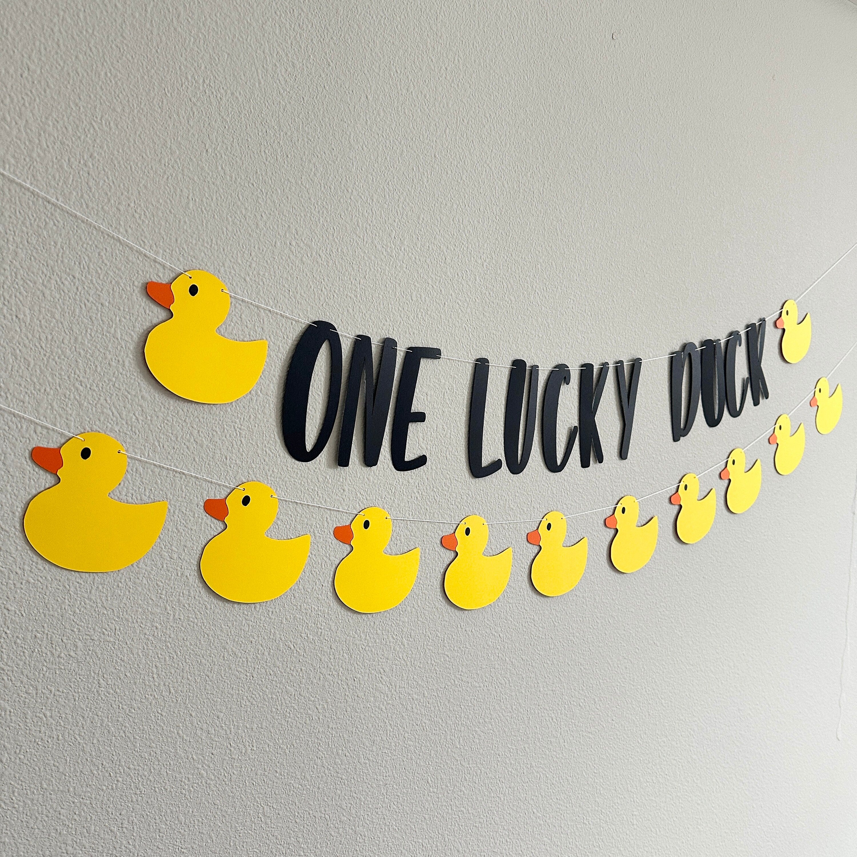 One Lucky Duck, Duck 1st Birthday, Duck Highchair Banner, Duck Garland, Custom Duck Banner, Rubber Duck Theme, Yellow Ducks