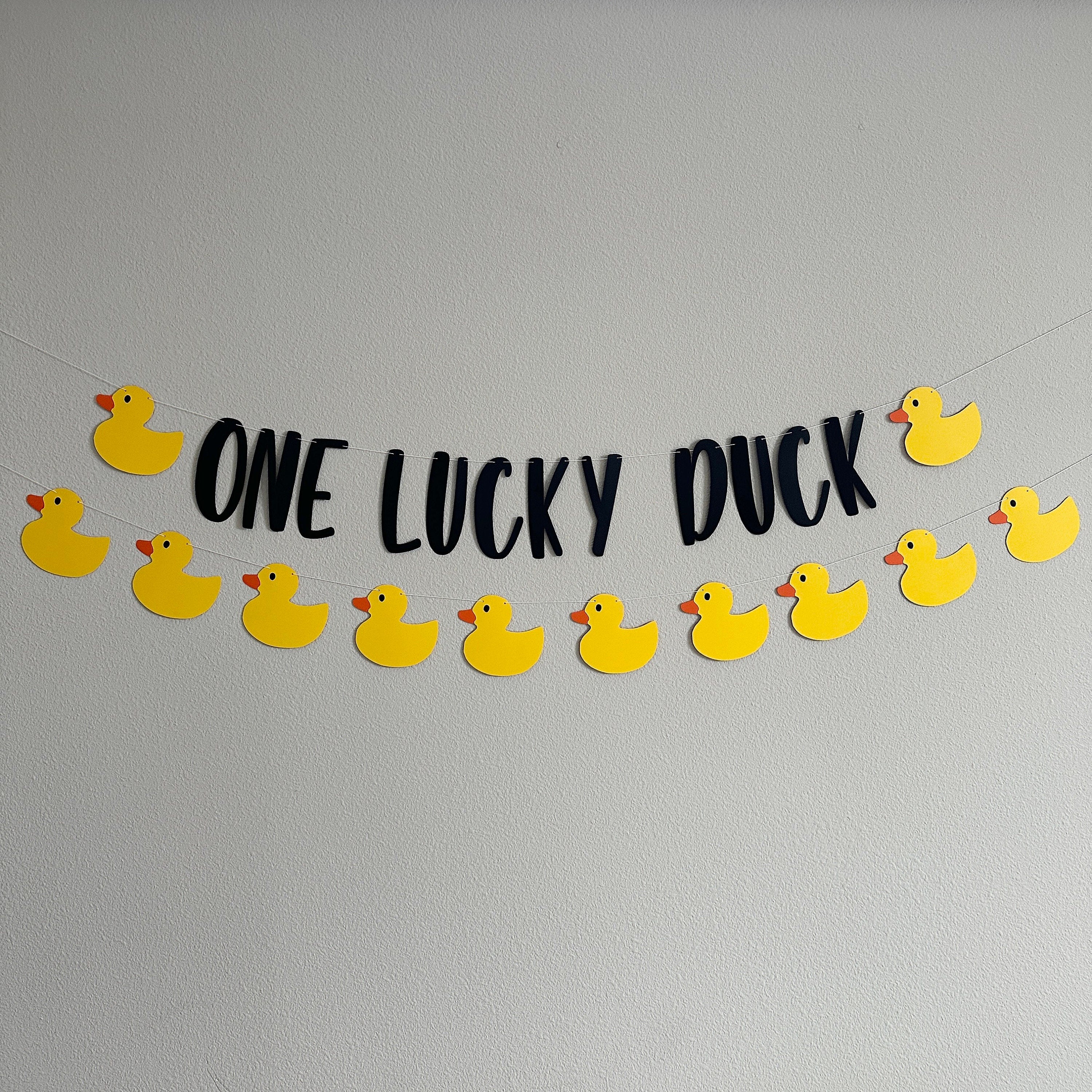 One Lucky Duck, Duck 1st Birthday, Duck Highchair Banner, Duck Garland, Custom Duck Banner, Rubber Duck Theme, Yellow Ducks