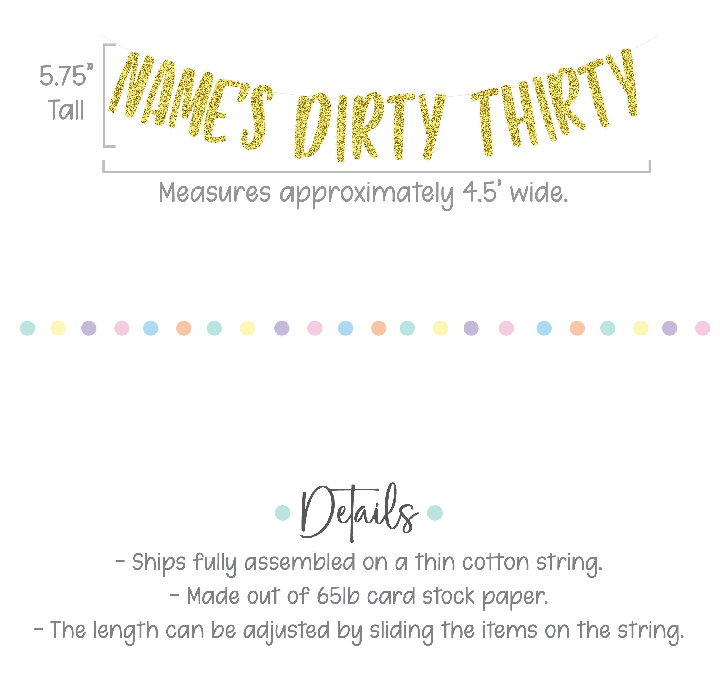 Dirty Thirty, Dirty Thirty Banner, Dirty Thirty Decorations, Custom Dirty Thirty Banner, 30th Birthday Banner, 30th Birthday Decorations