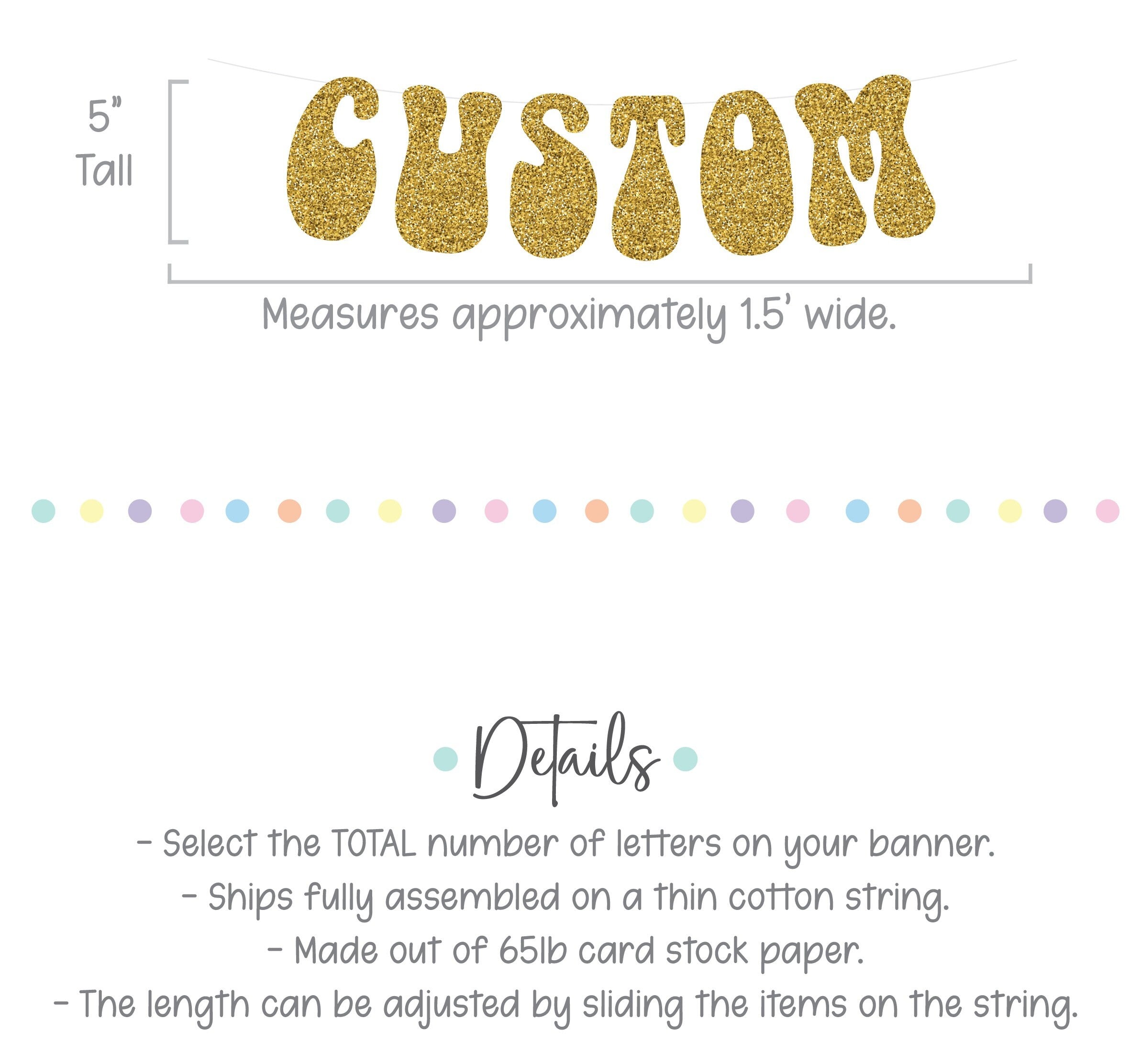 Custom Gold Banner, Gold Party, Gold Decorations, Gold Birthday Decorations, Custom Banner, Custom Retro Banner, Retro Theme