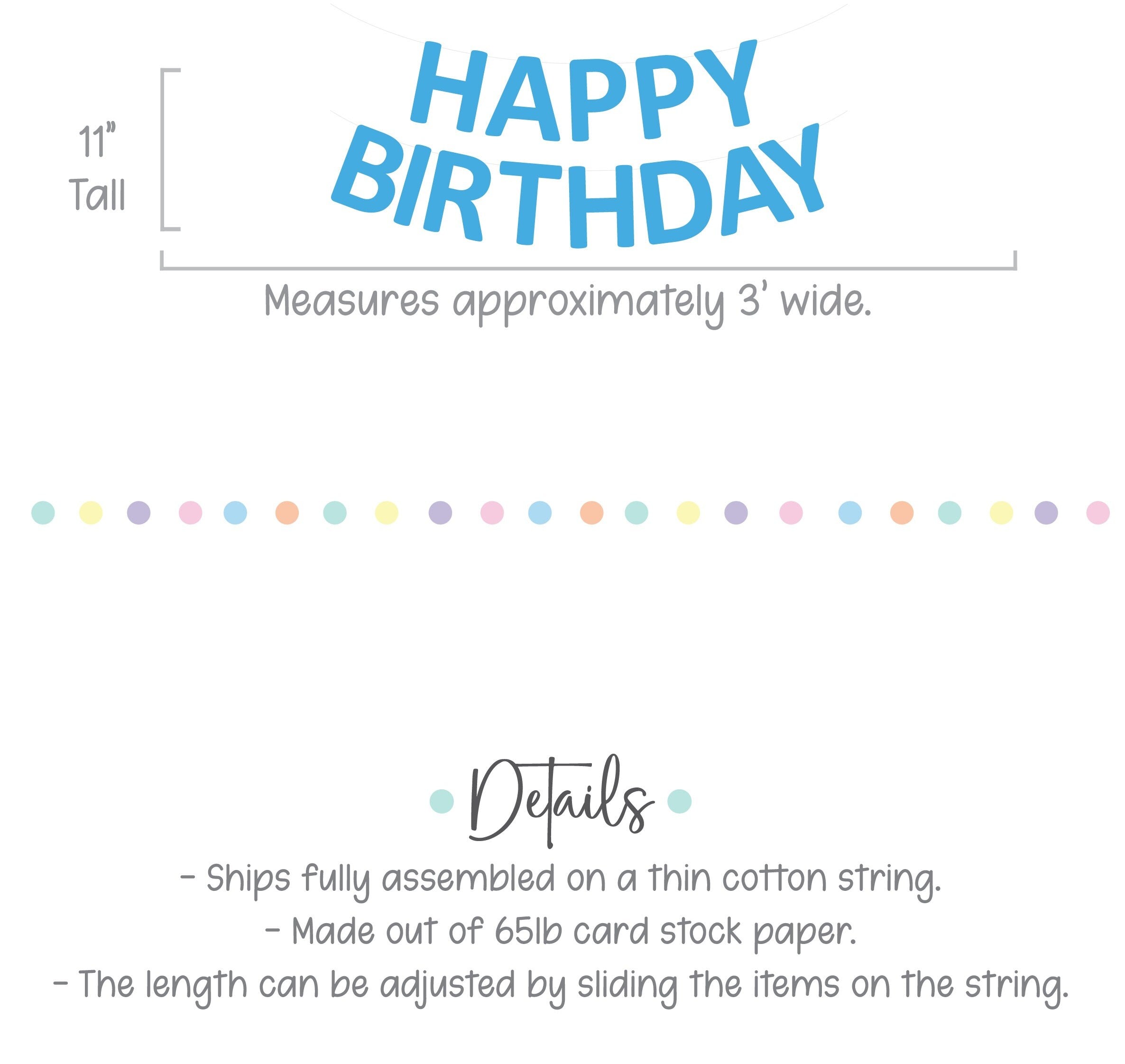 Blue Happy Birthday Banner, Boy Birthday Banner, Blue Banner, Blue Customize Banner, Light Blue Birthday Banner, Blue Party Decor, Blue BDay