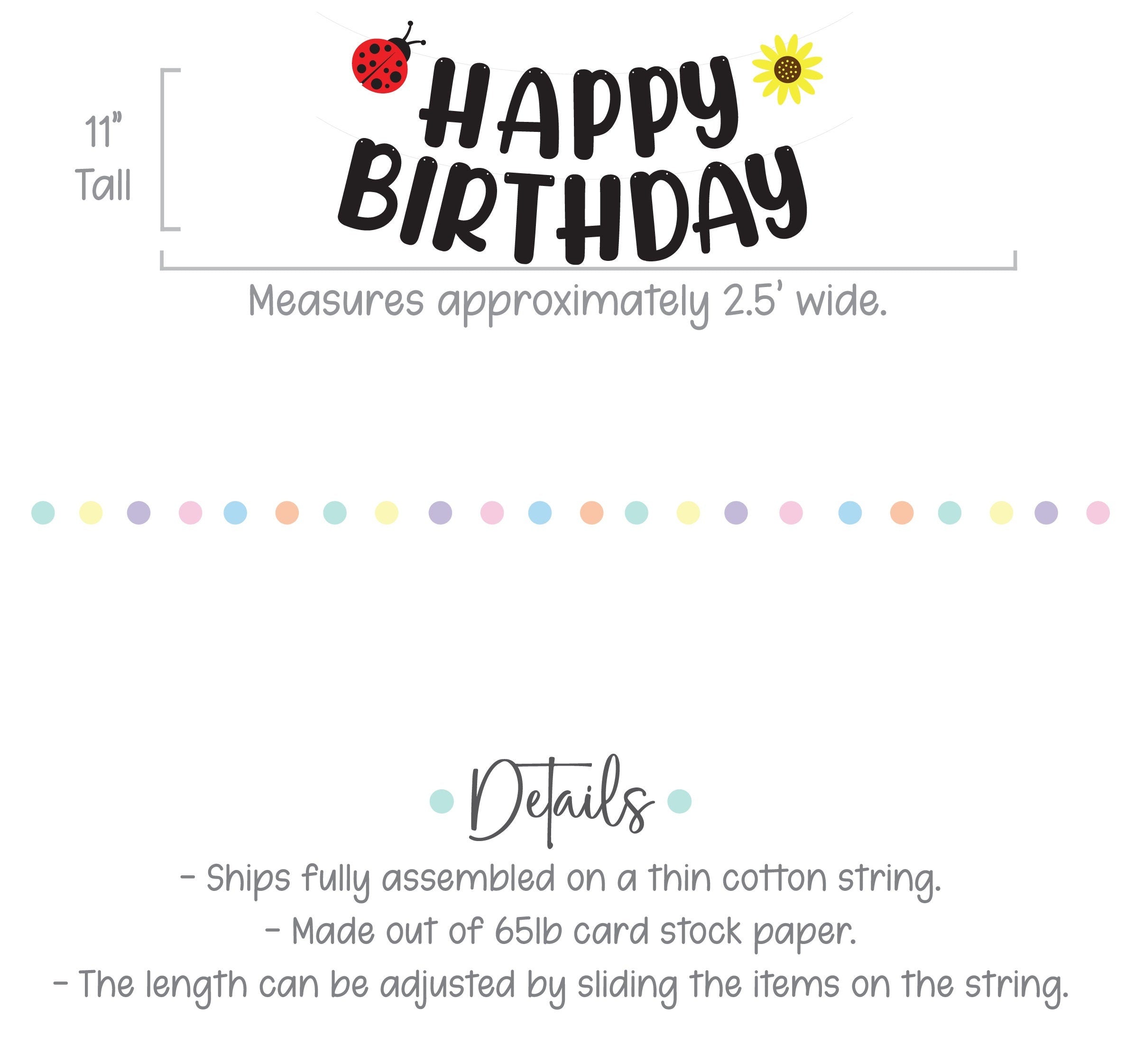 Ladybug Sunflower Birthday Banner, Ladybug Banner, Ladybugs and Sunflowers, Ladybug Birthday Banner, Ladybug Decorations