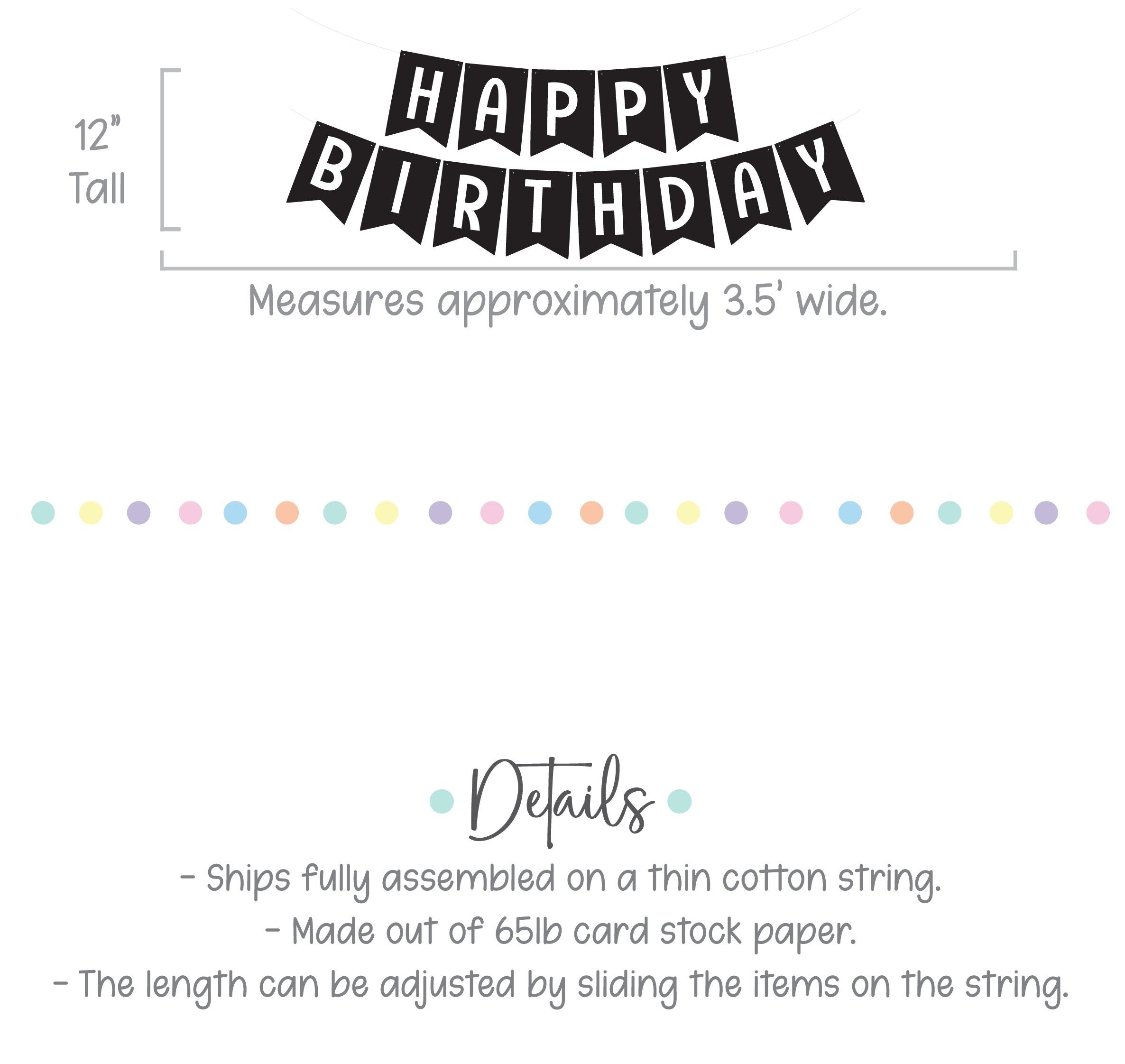 Black and White Happy Birthday Banner, Black and White Birthday, Black and White Banner, Birthday Decorations, Black and White Party